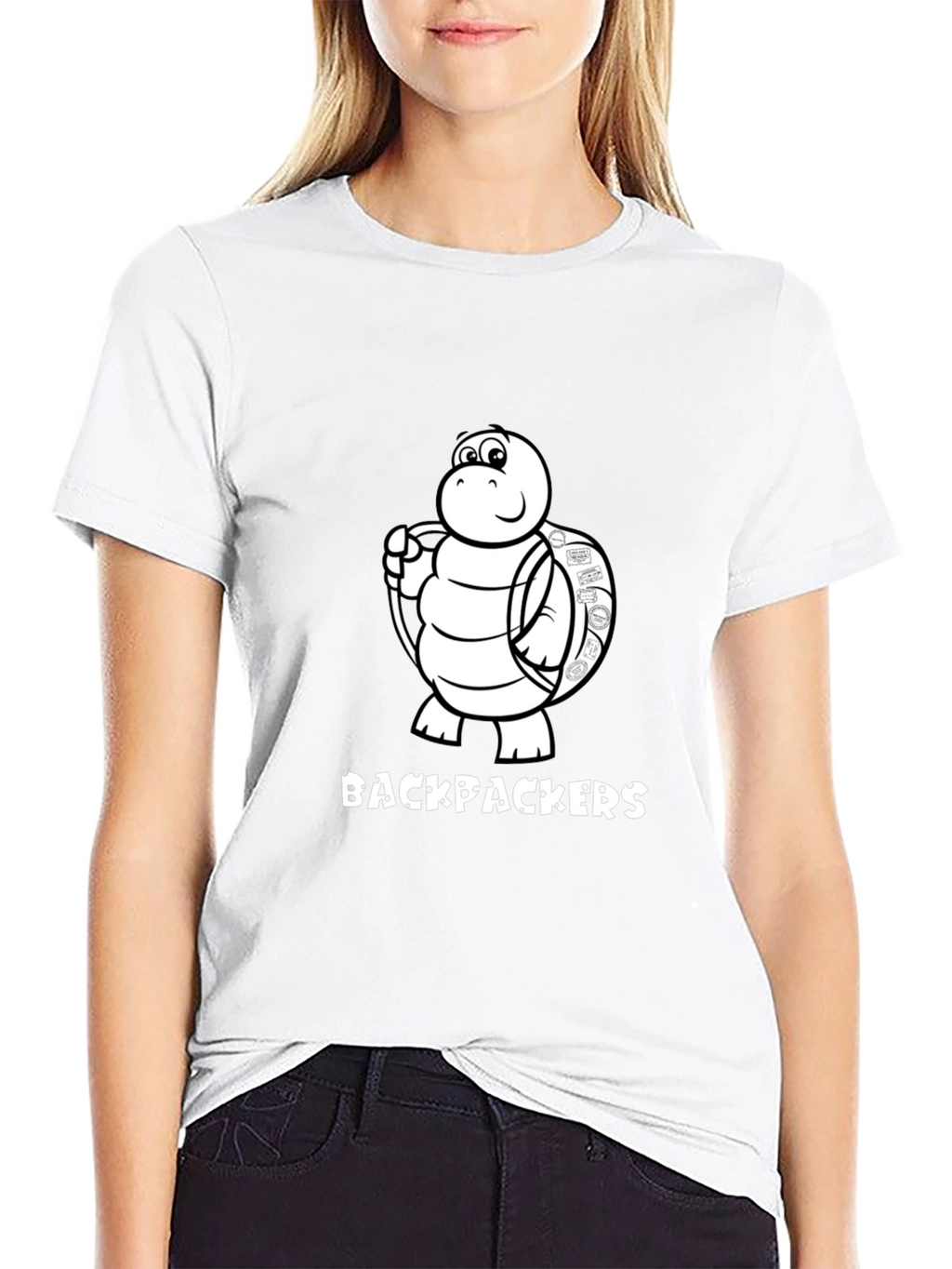 Backpackers Turtle Graphic Black T-Shirt