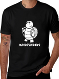 Backpackers Turtle Graphic Black T-Shirt