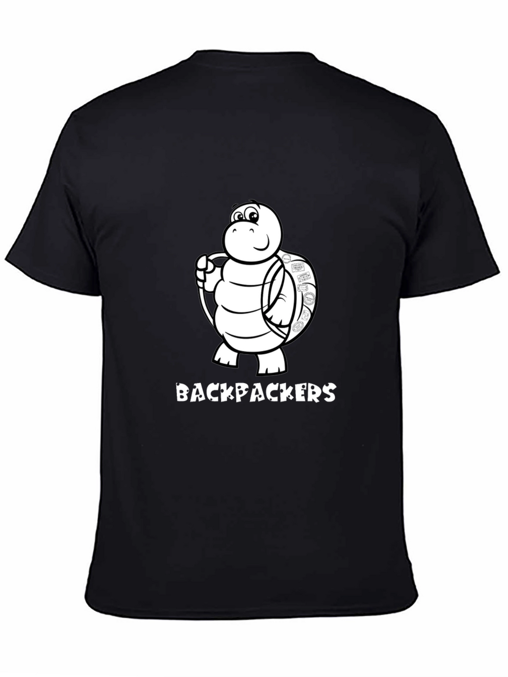 Backpackers Turtle Graphic Black T-Shirt