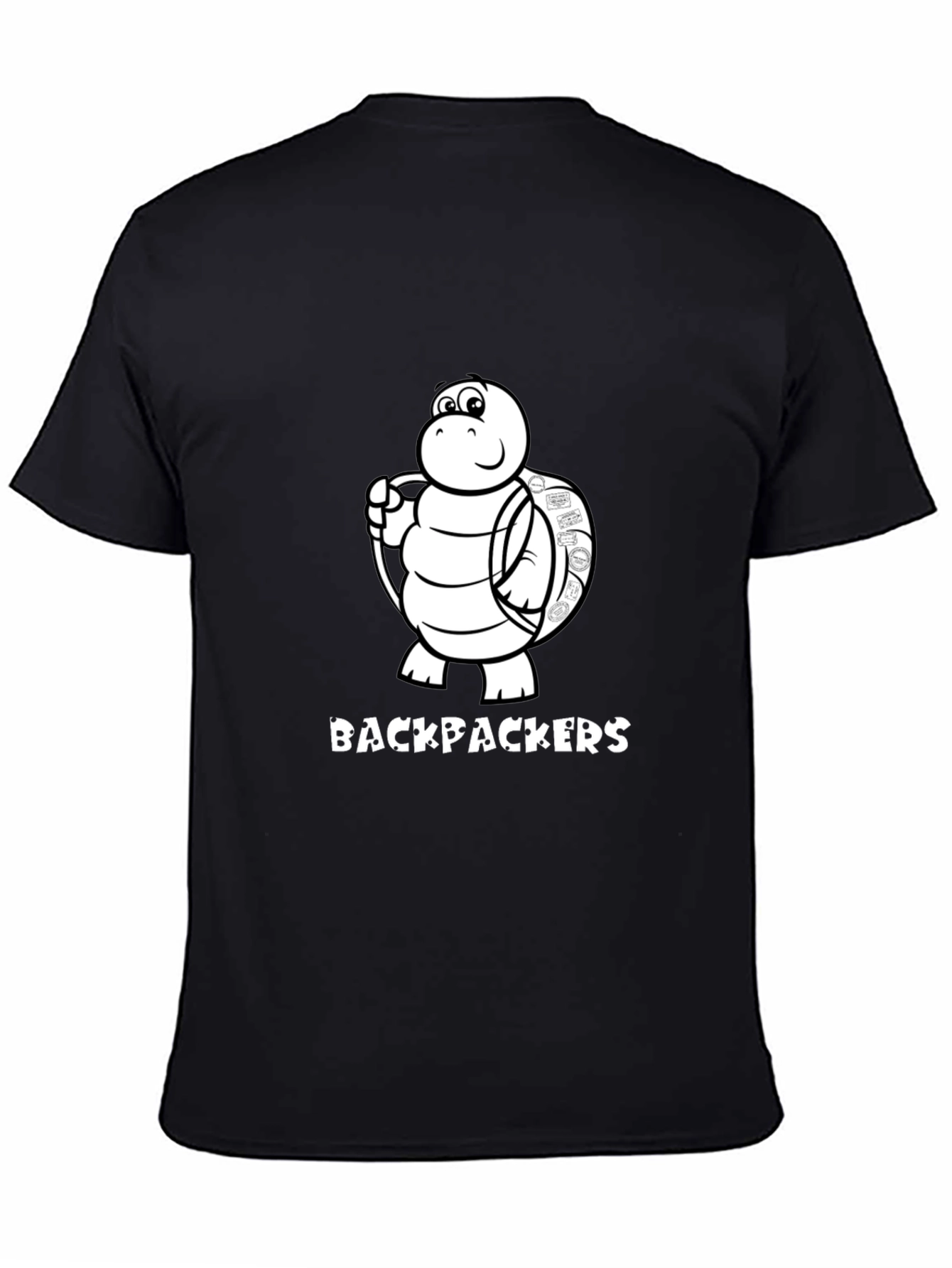 Backpackers Turtle Graphic Black T-Shirt