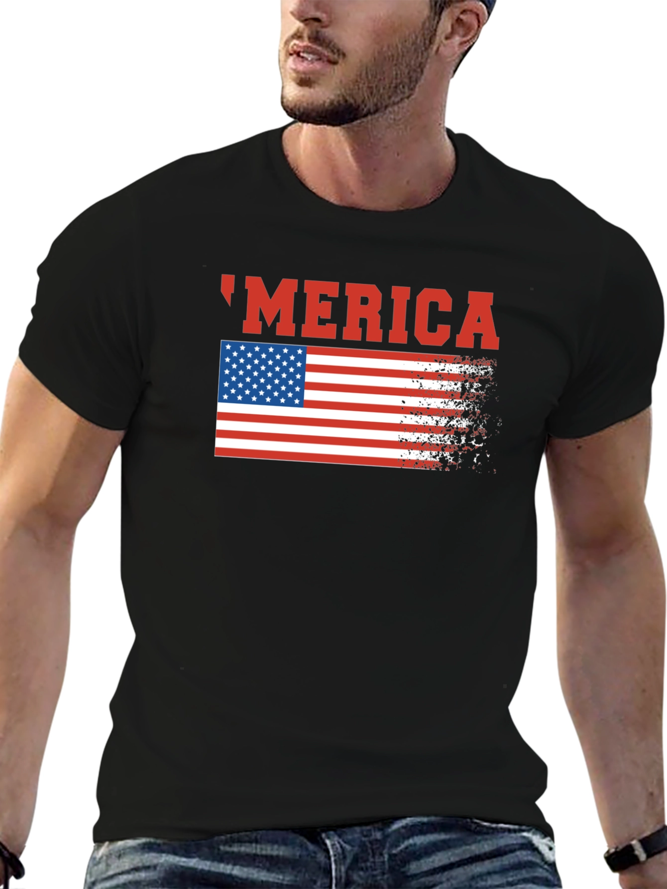 USA Merica Flag Graphic T-Shirt