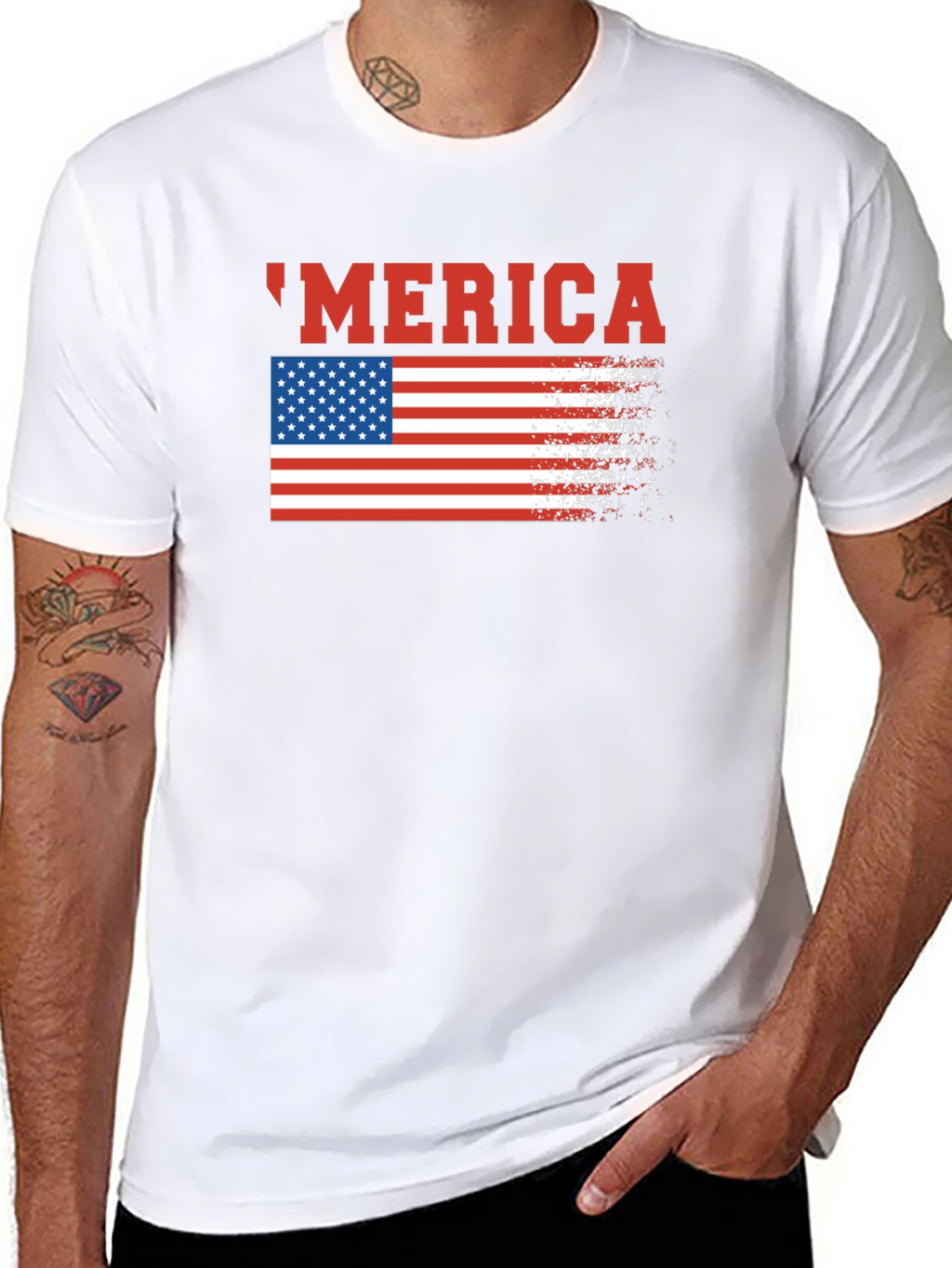 USA Merica Flag Graphic T-Shirt