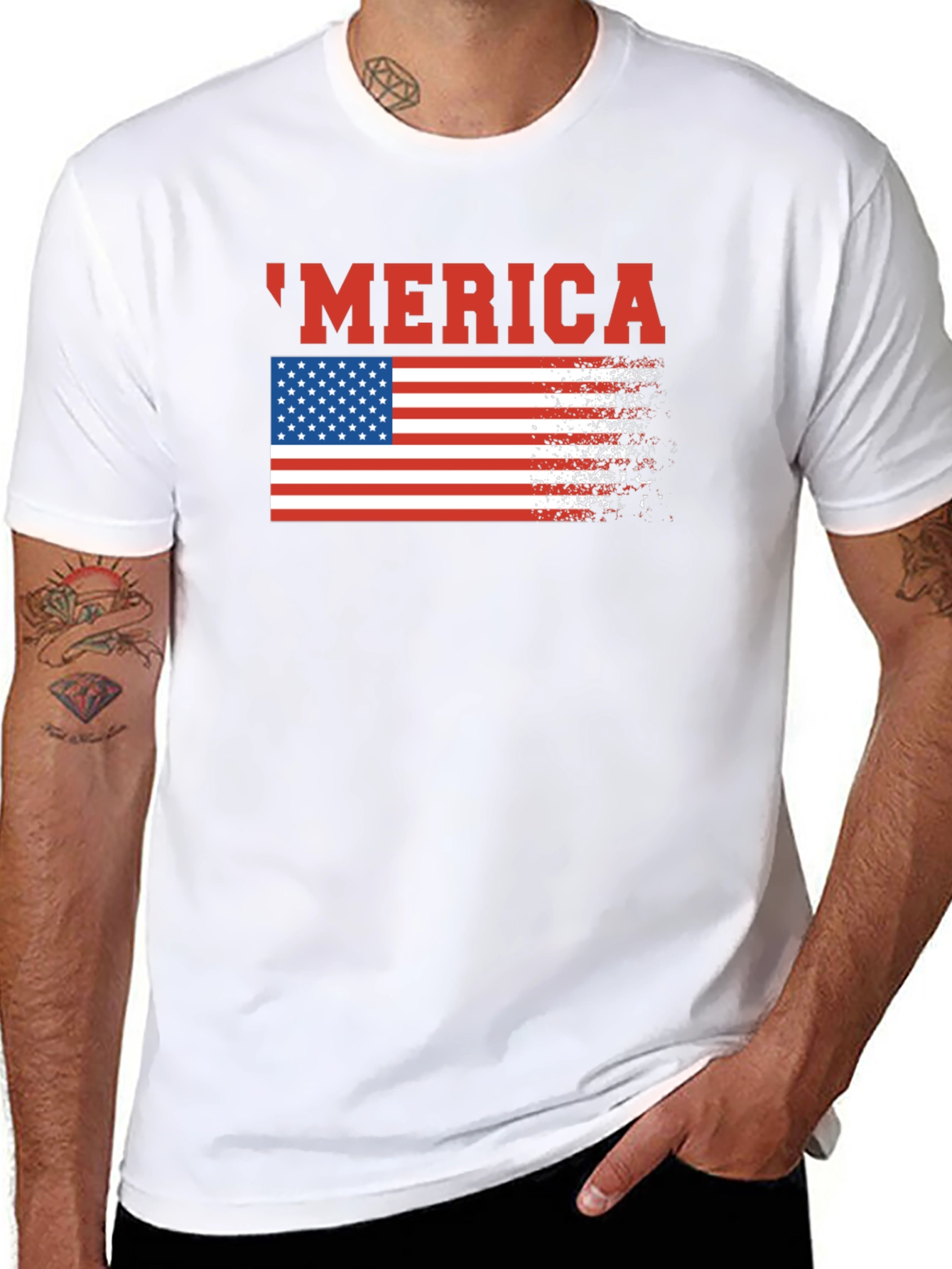 USA Merica Flag Graphic T-Shirt