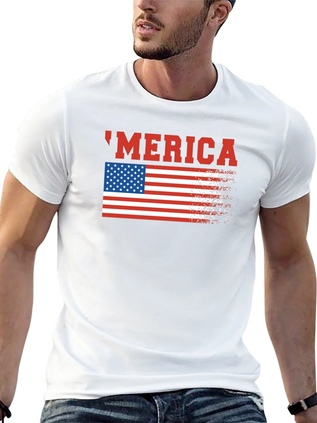 USA Merica Flag Graphic T-Shirt