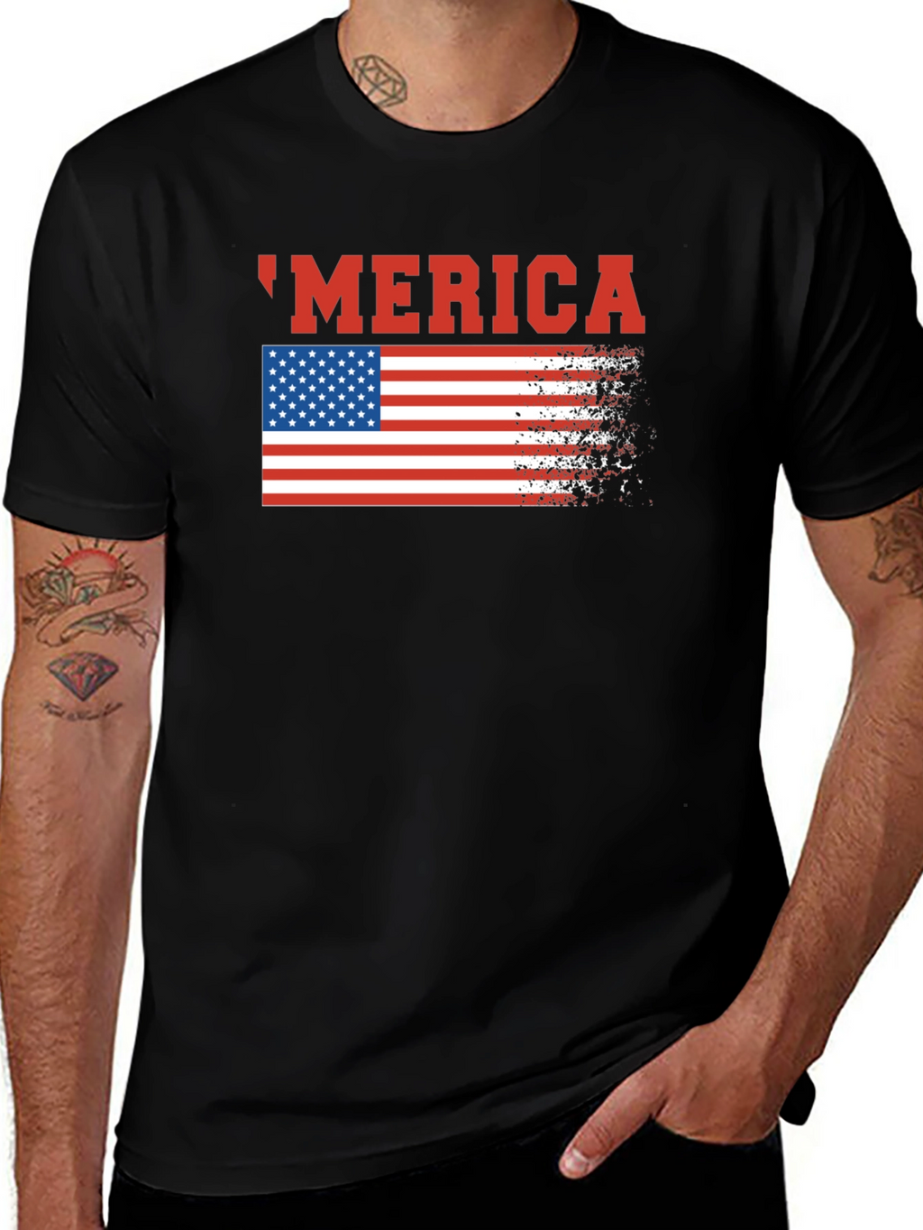 USA Merica Flag Graphic T-Shirt