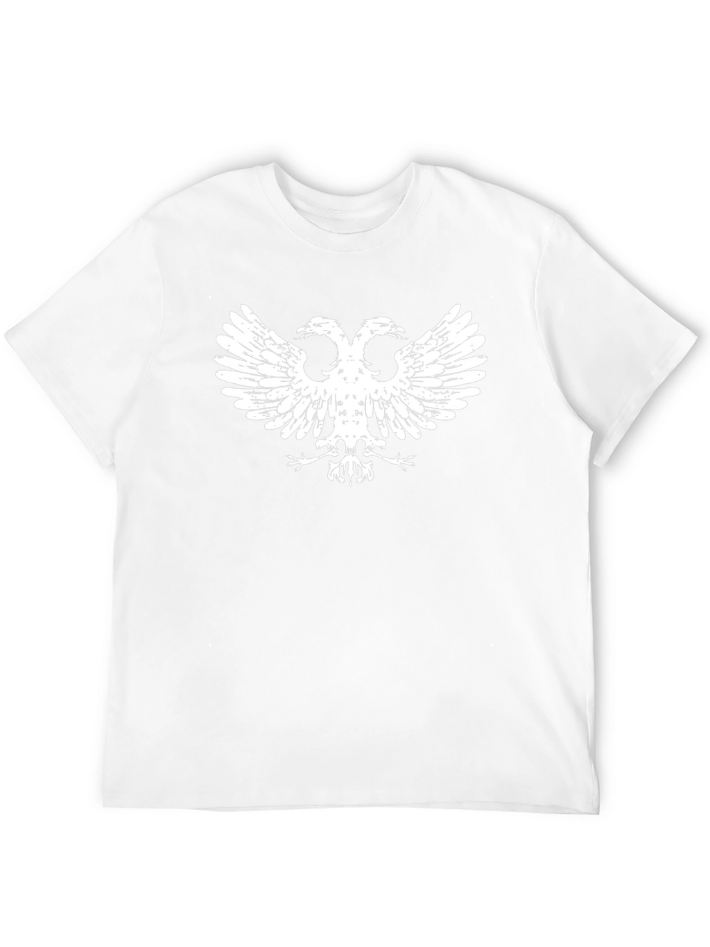 Black T-Shirt with White Double-Headed Eagle Graphic