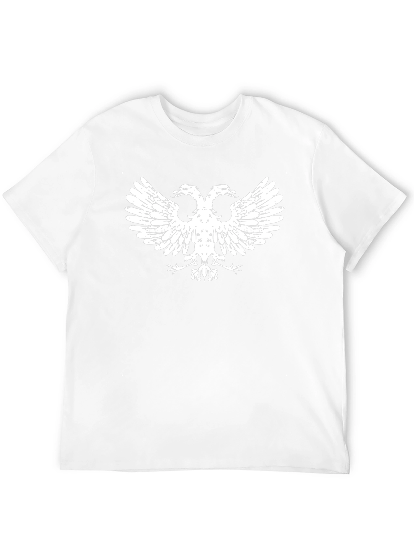 Black T-Shirt with White Double-Headed Eagle Graphic