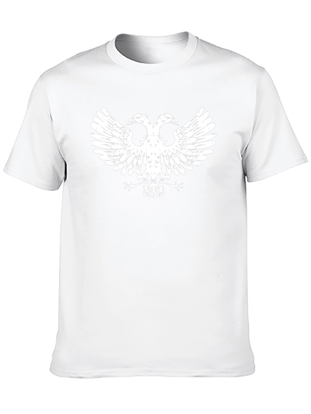 Black T-Shirt with White Double-Headed Eagle Graphic