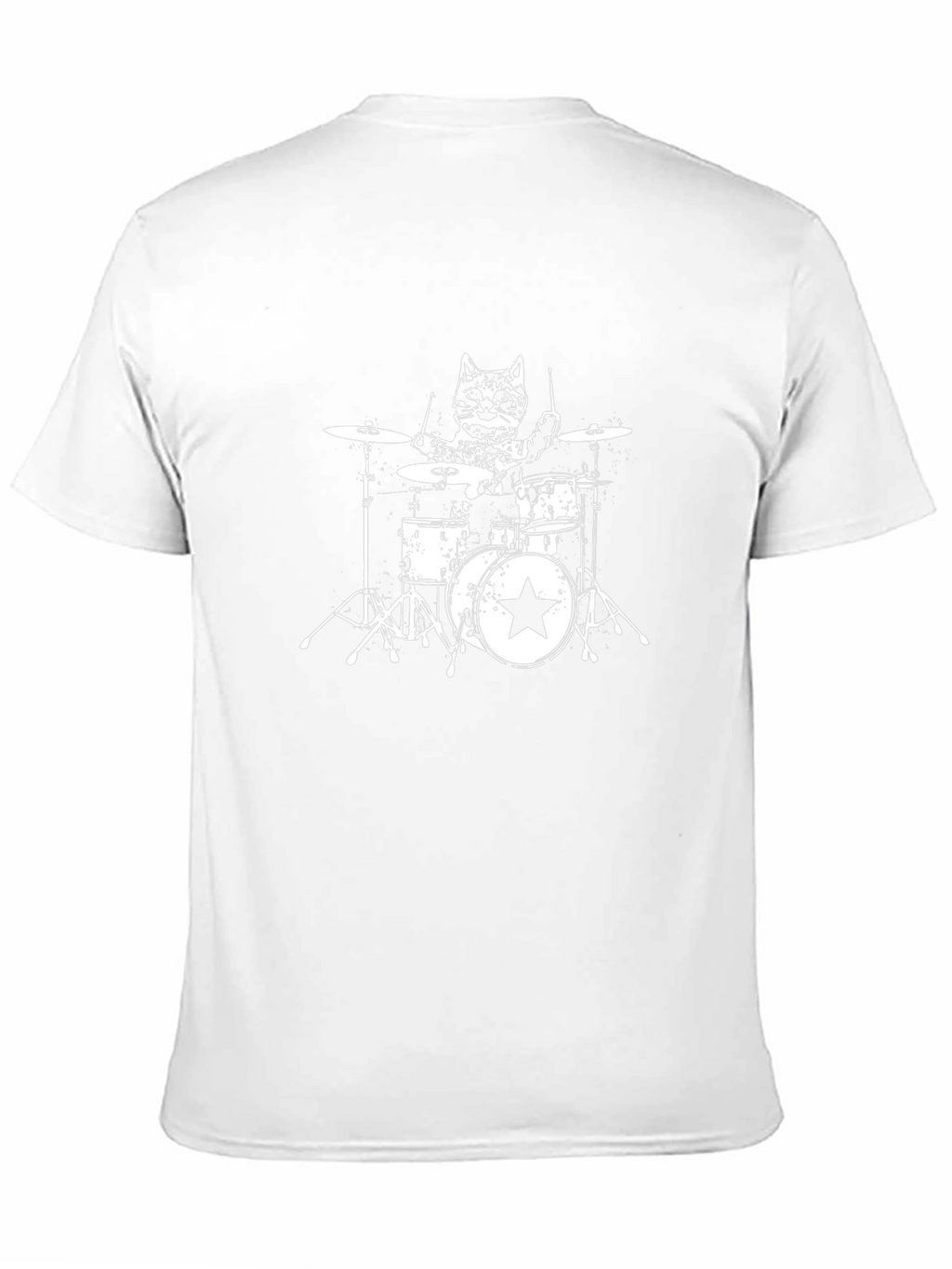 Cat Drummer Black T-Shirt - Rock On!