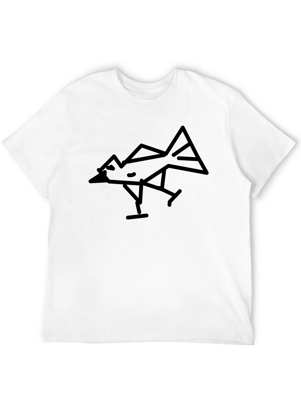 Modern Bird Graphic Black Tee