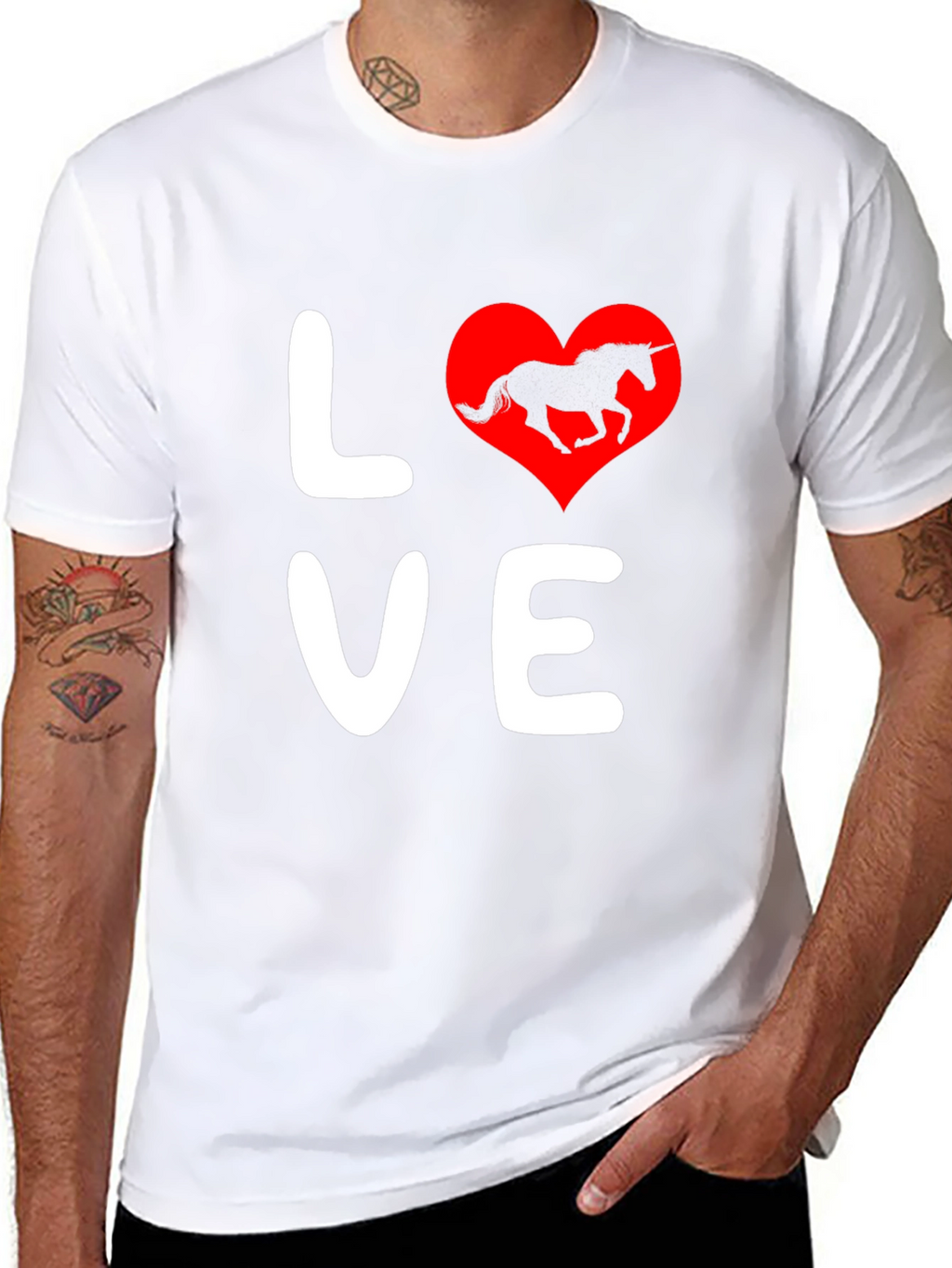 Love Unicorn Black T-Shirt