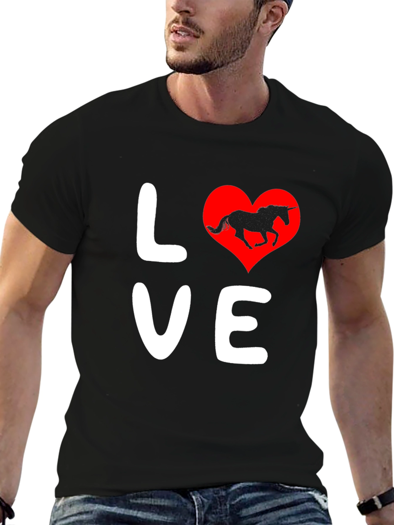 Love Unicorn Black T-Shirt