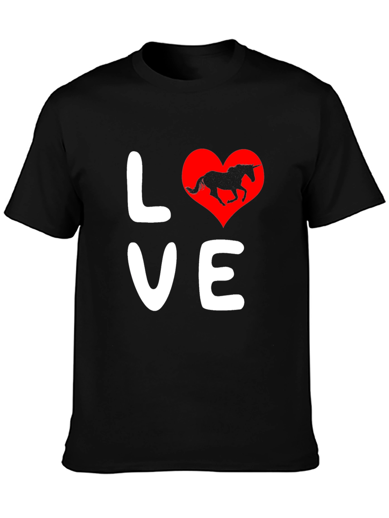Love Unicorn Black T-Shirt