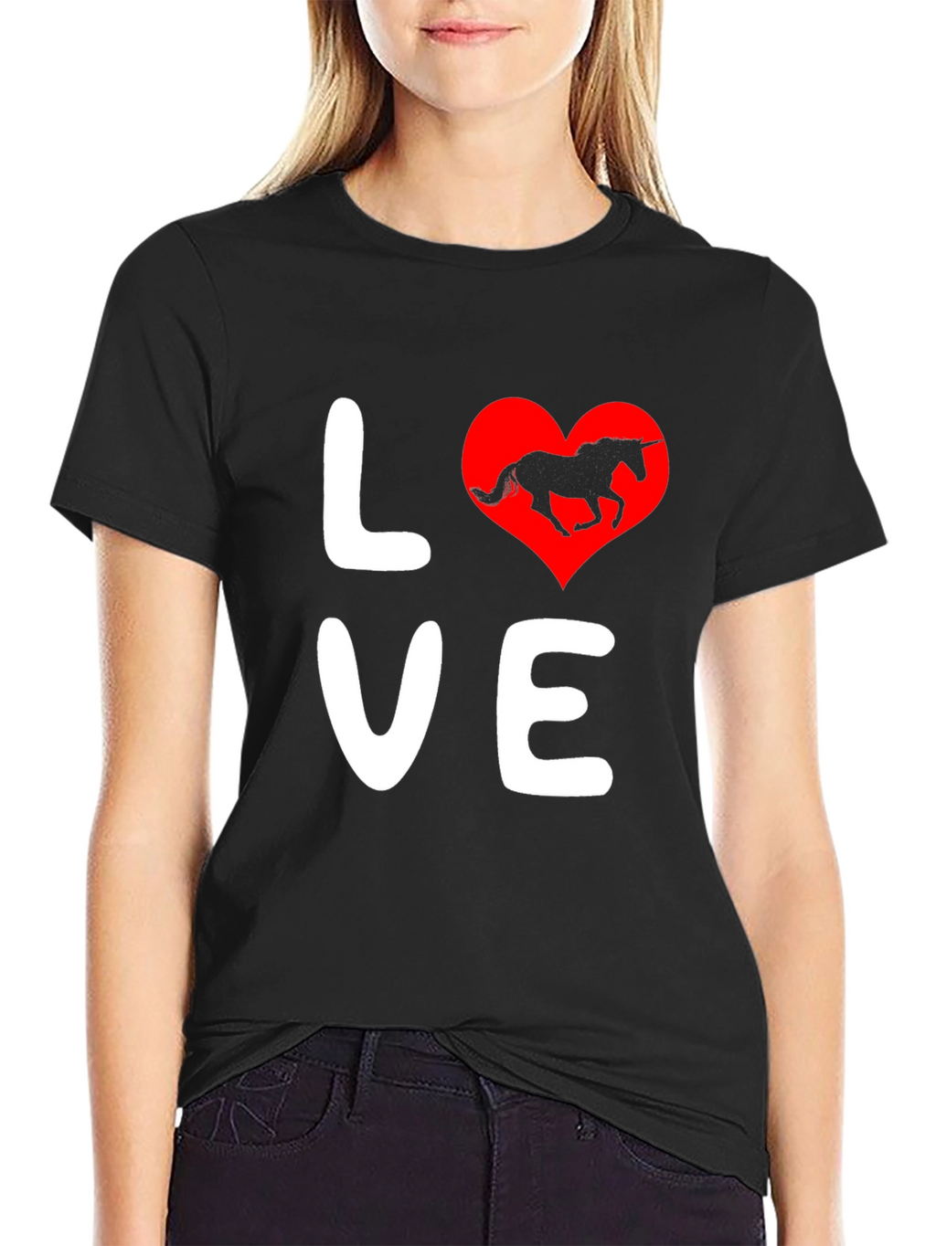 Love Unicorn Black T-Shirt