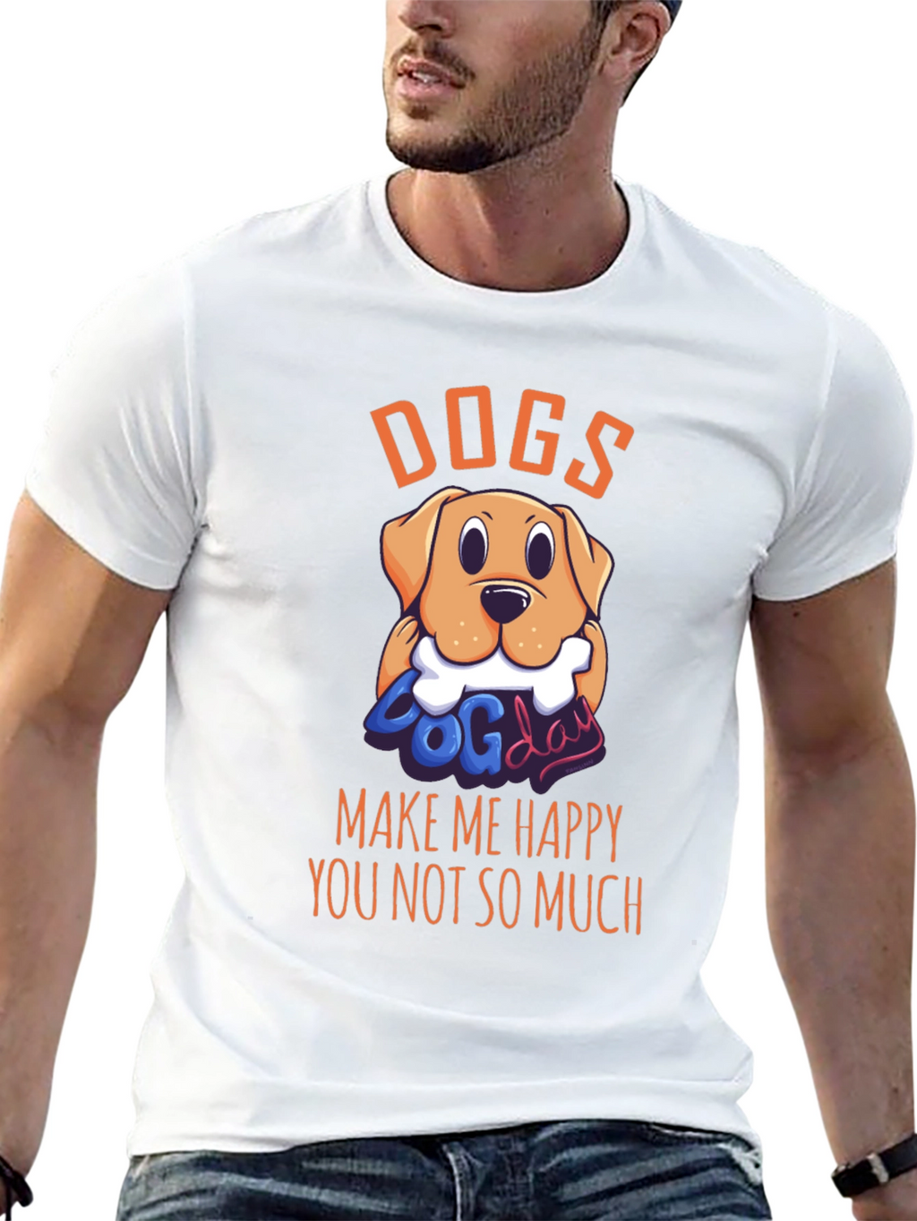 Dogs Make Me Happy Graphic T-Shirt