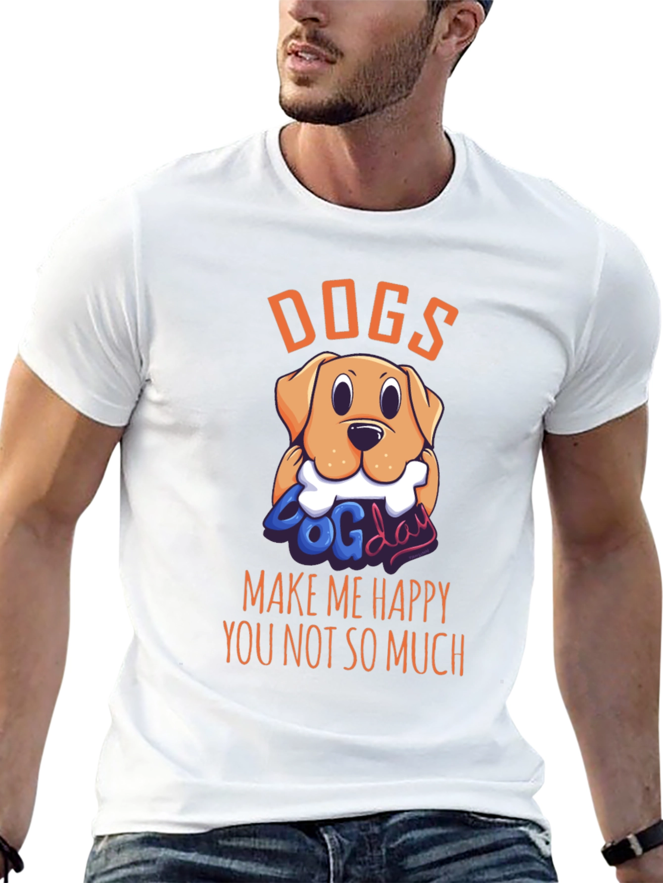 Dogs Make Me Happy Graphic T-Shirt
