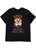 Dogs Make Me Happy Graphic T-Shirt