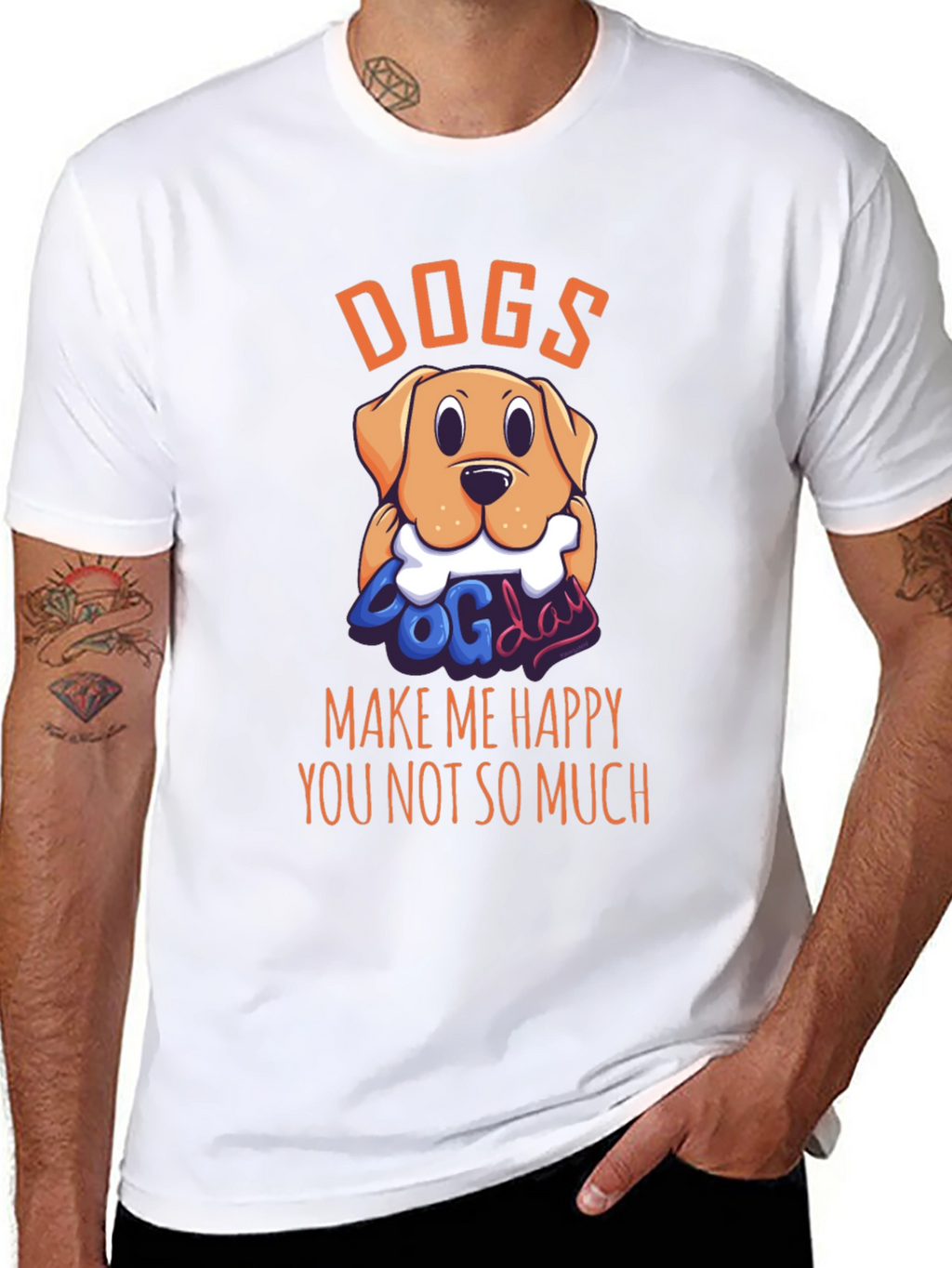 Dogs Make Me Happy Graphic T-Shirt
