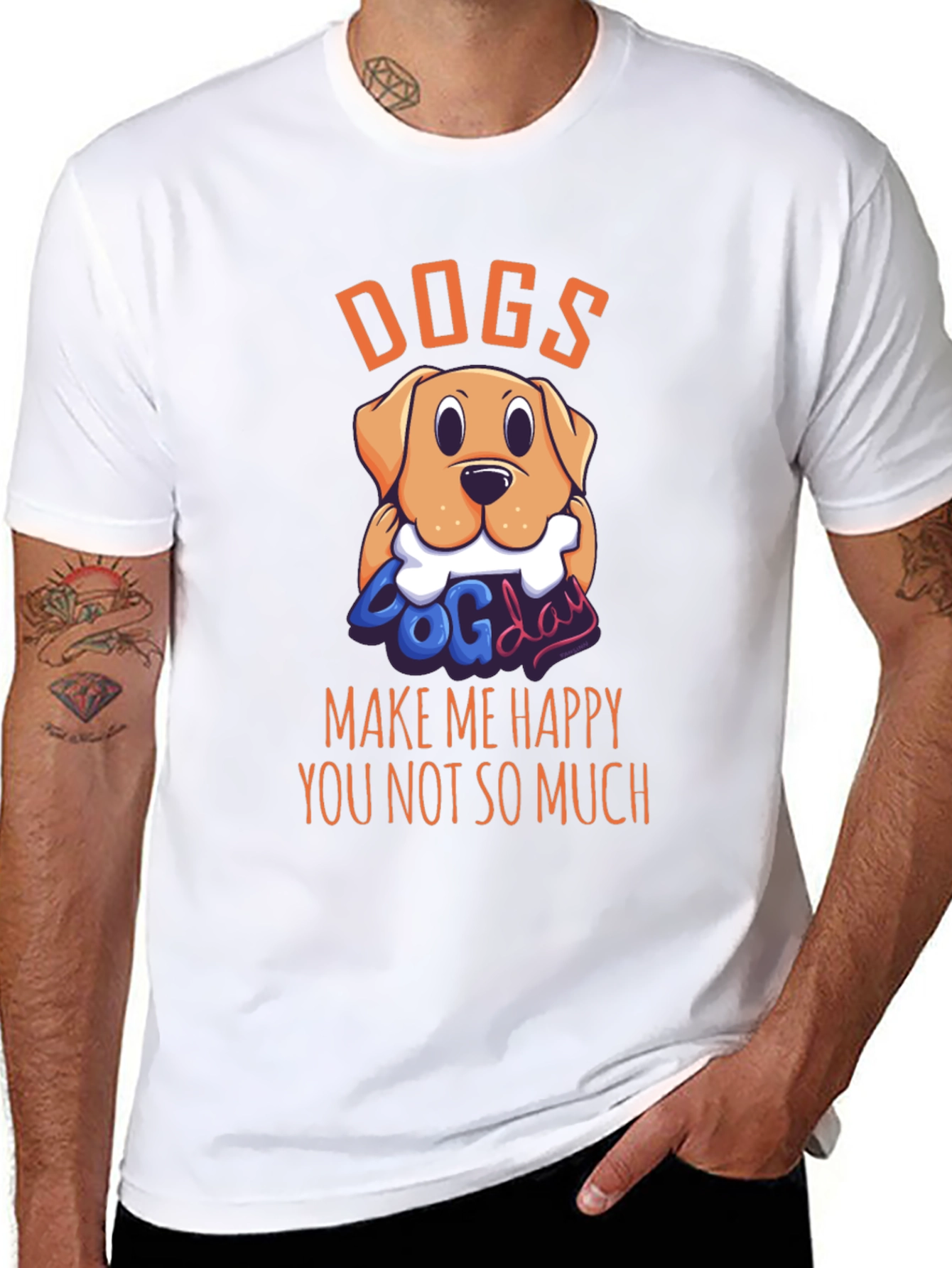 Dogs Make Me Happy Graphic T-Shirt