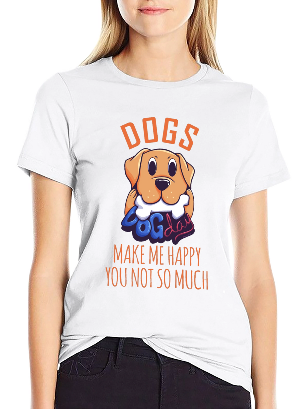 Dogs Make Me Happy Graphic T-Shirt
