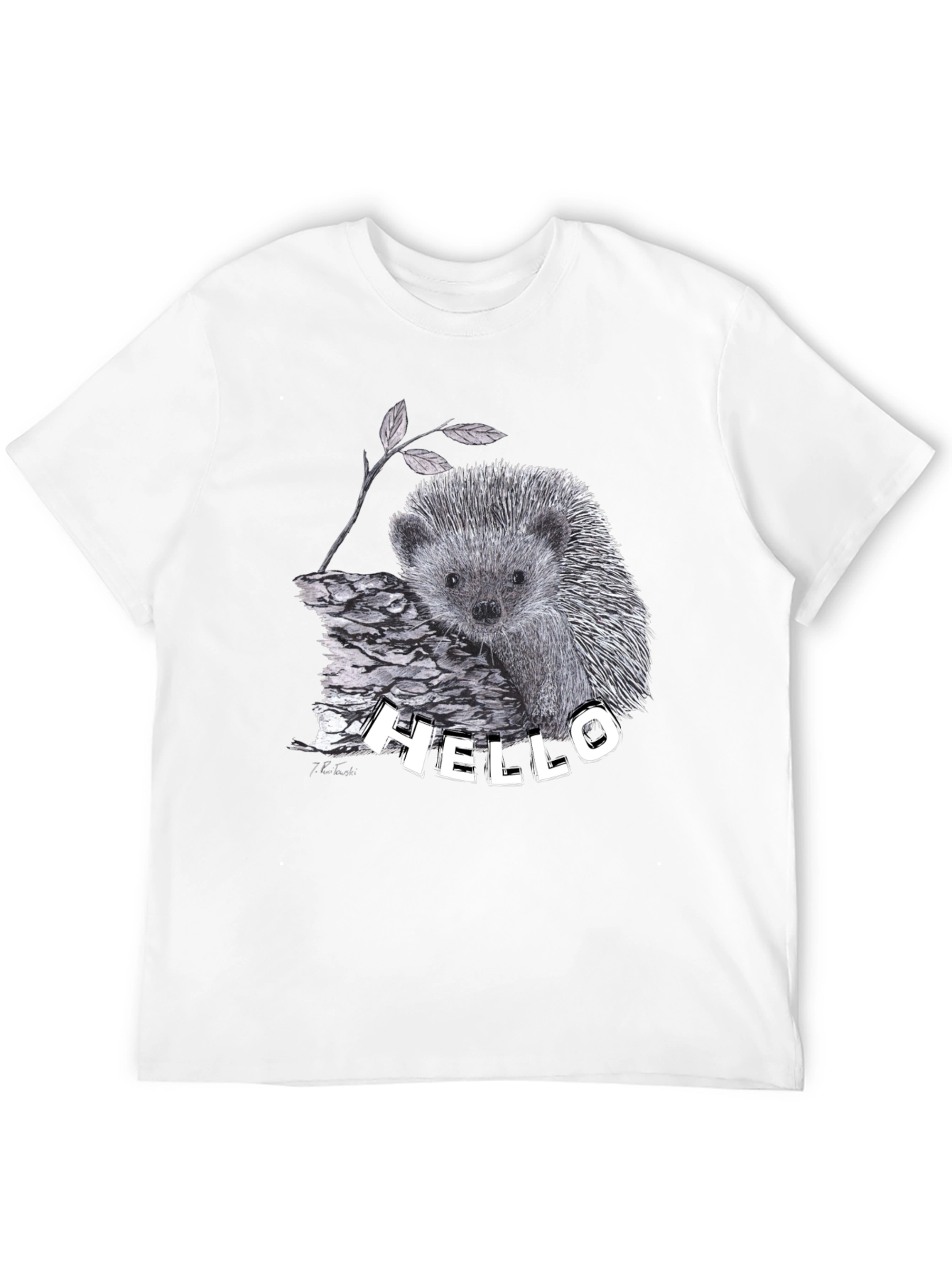 Hedgehog Hello T-Shirt Black