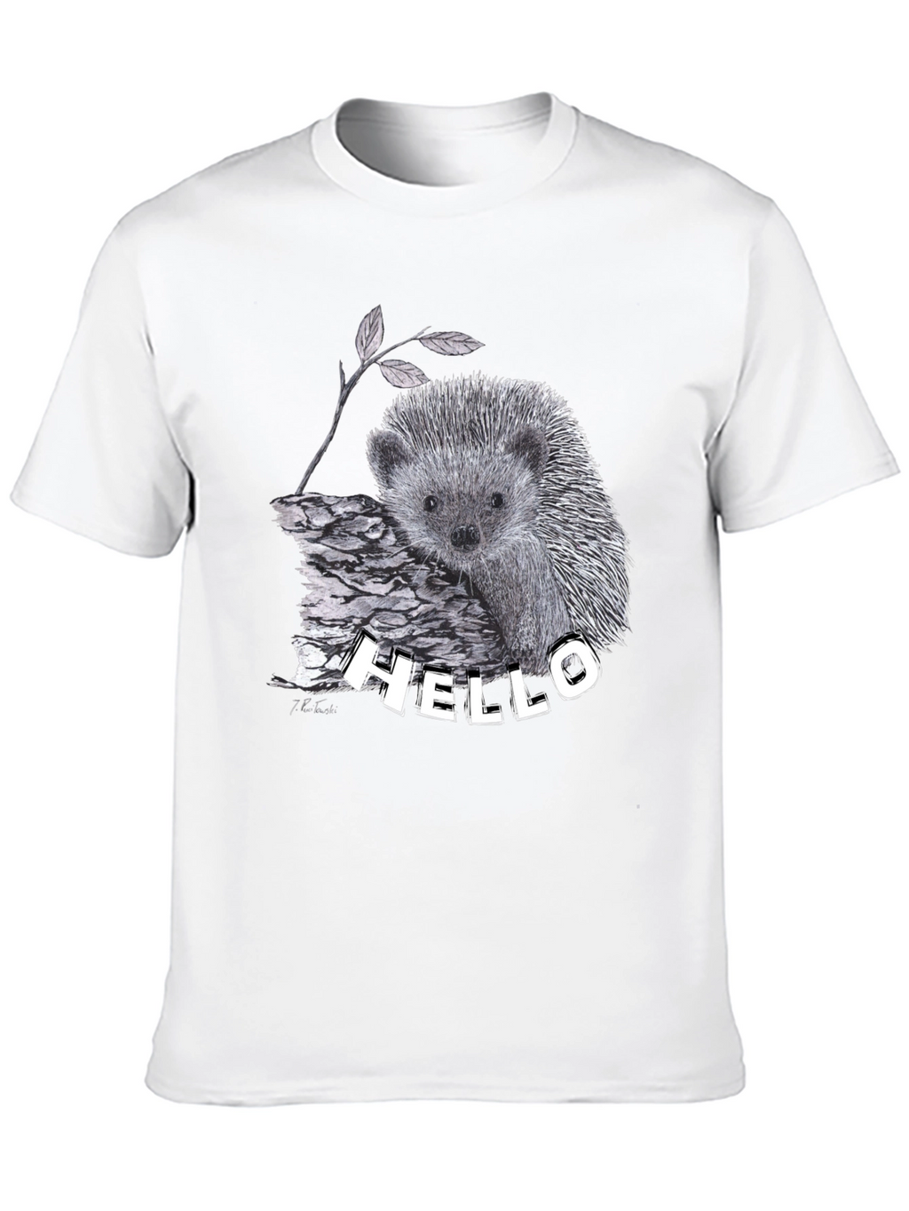 Hedgehog Hello T-Shirt Black