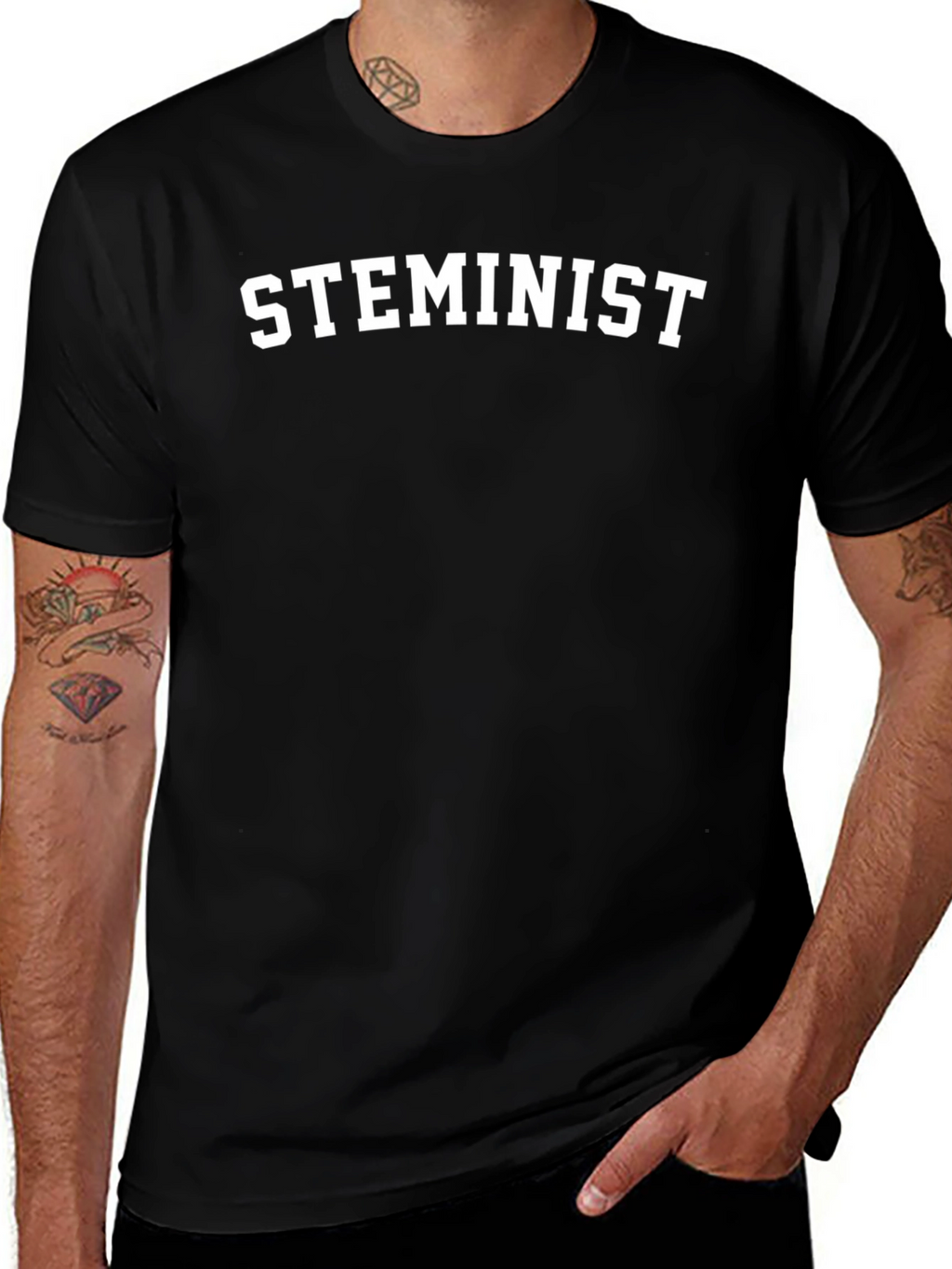 STEMinist T-Shirt - Black Crew Neck