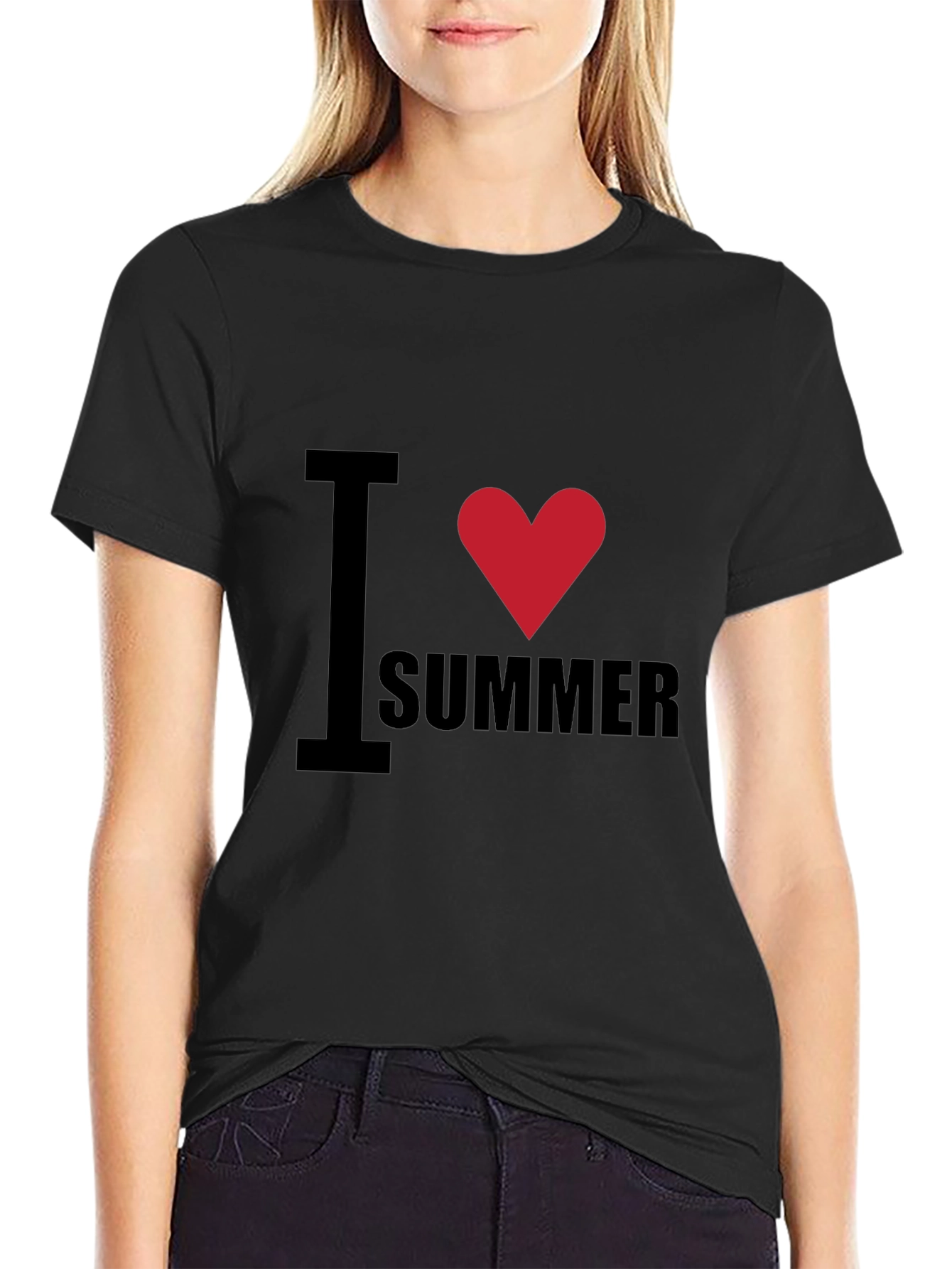 I Heart Summer T-Shirt - Black Cotton Tee