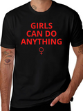Girls Can Do Anything Graphic Tee - Black
