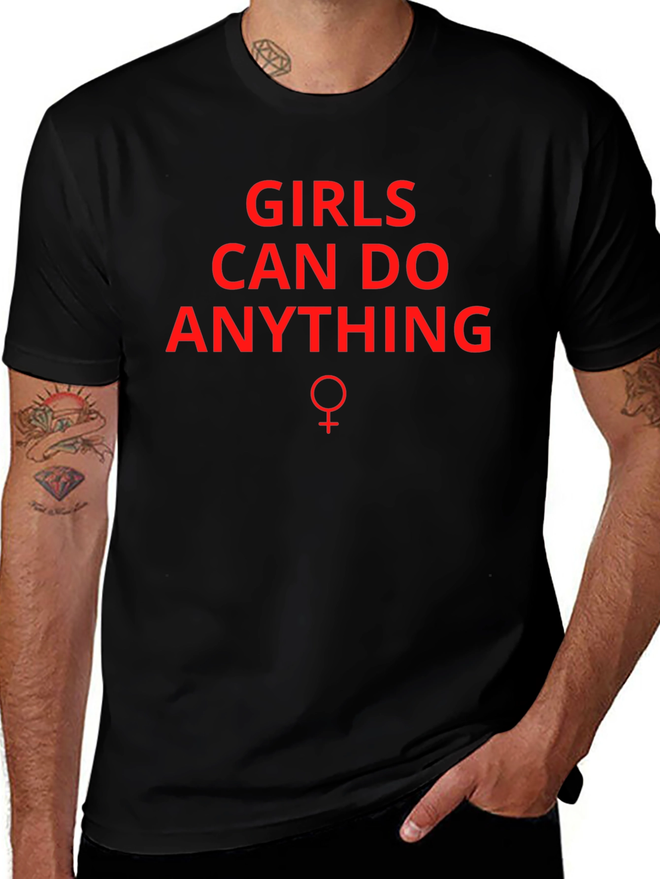 Girls Can Do Anything Graphic Tee - Black