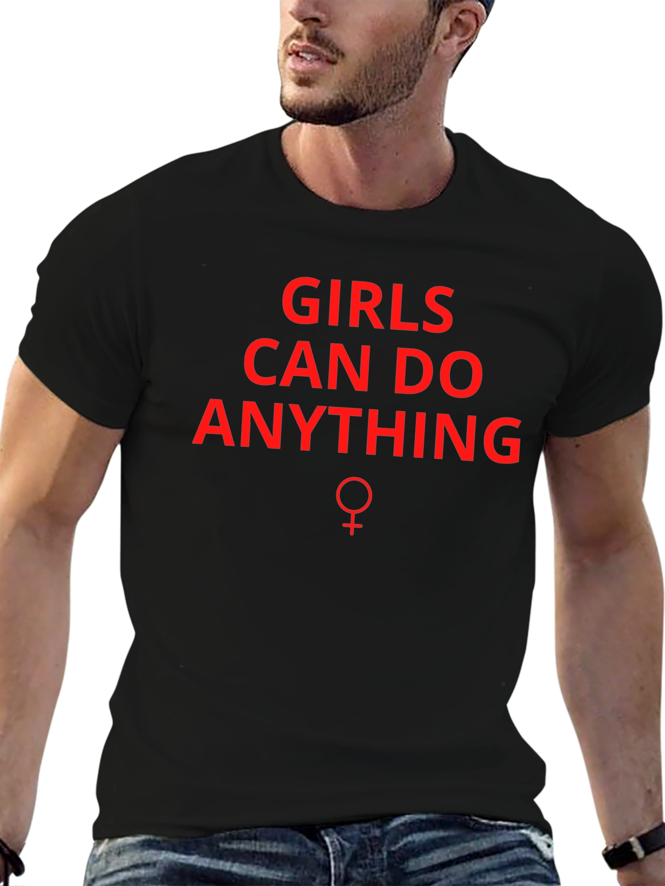 Girls Can Do Anything Graphic Tee - Black