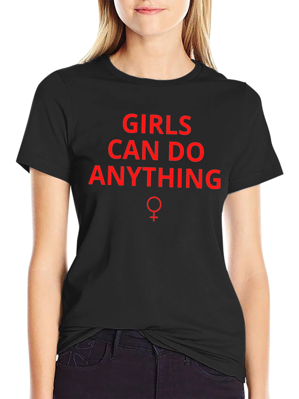 Girls Can Do Anything Graphic Tee - Black