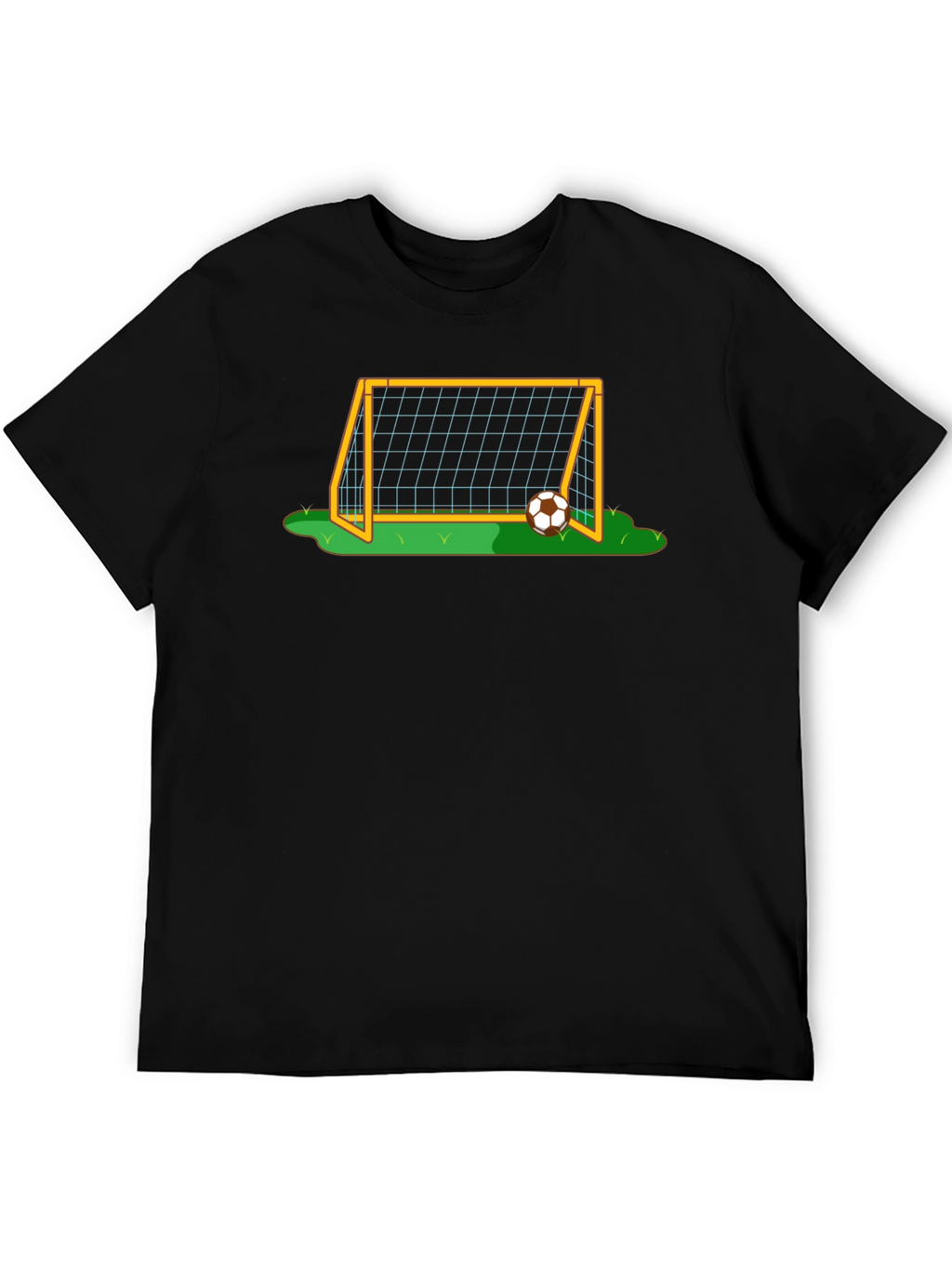 Soccer Goal Graphic Tee - Black Cotton T-Shirt