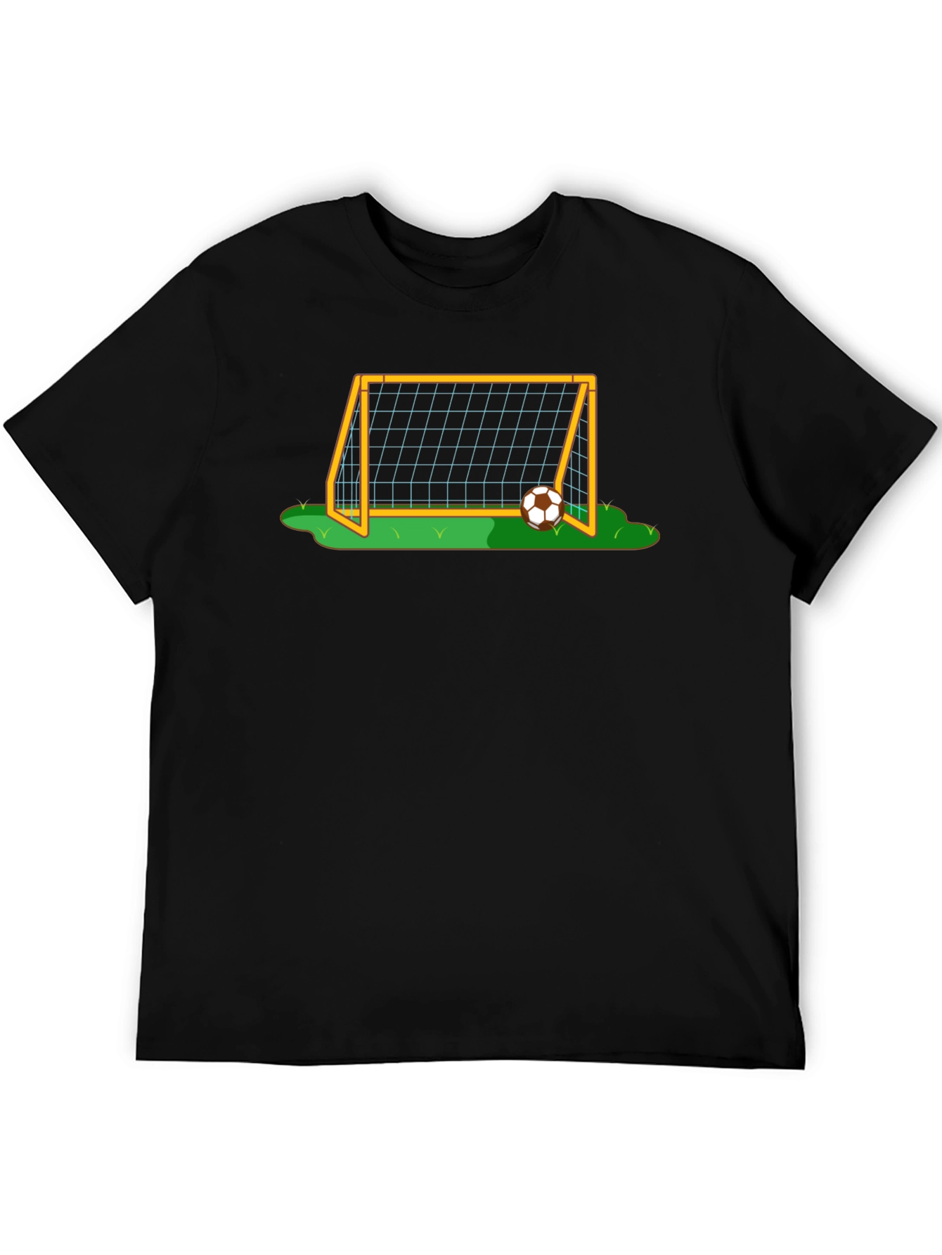 Soccer Goal Graphic Tee - Black Cotton T-Shirt