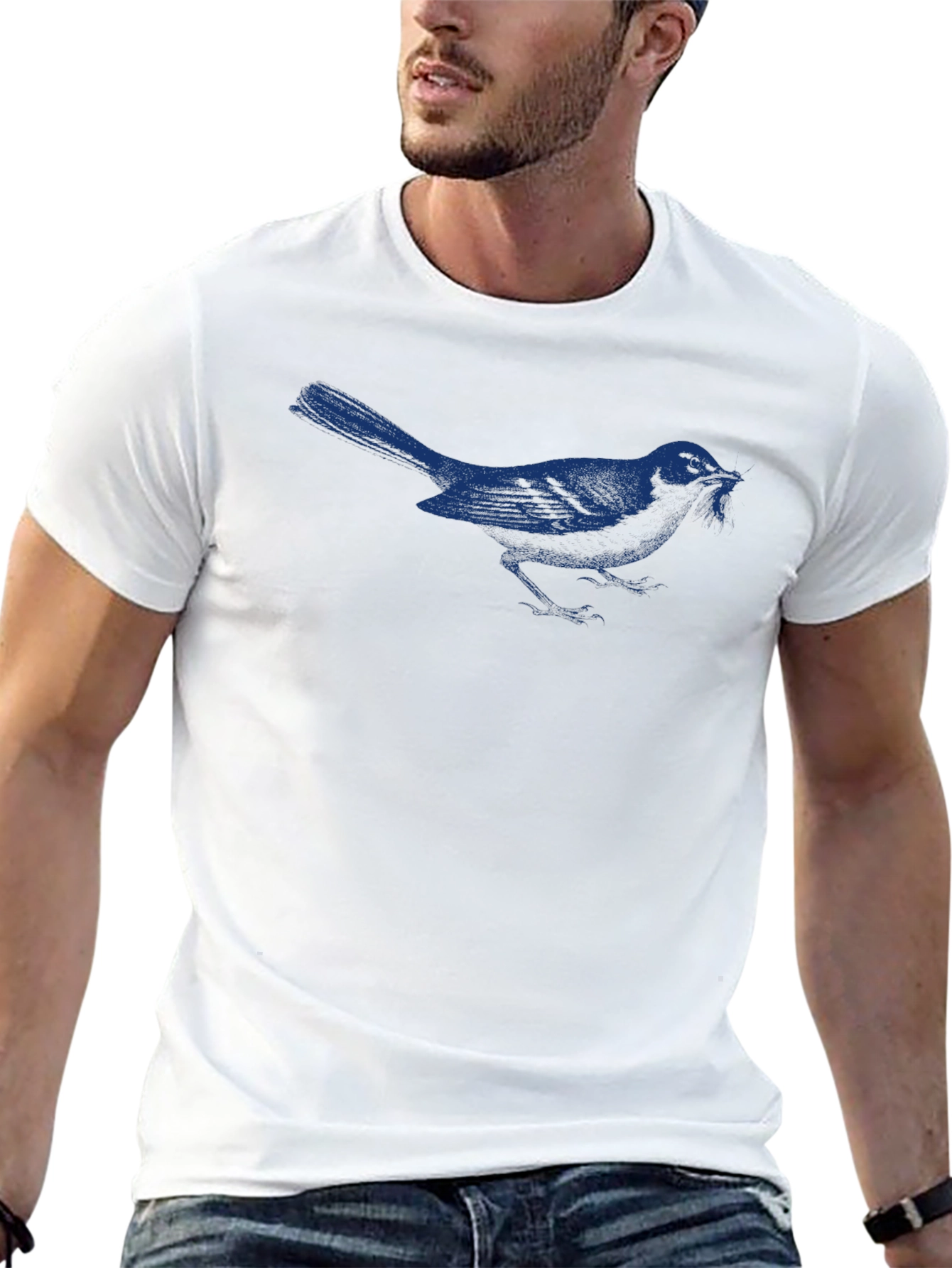 Bluebird Graphic Tee - Black Cotton T-Shirt