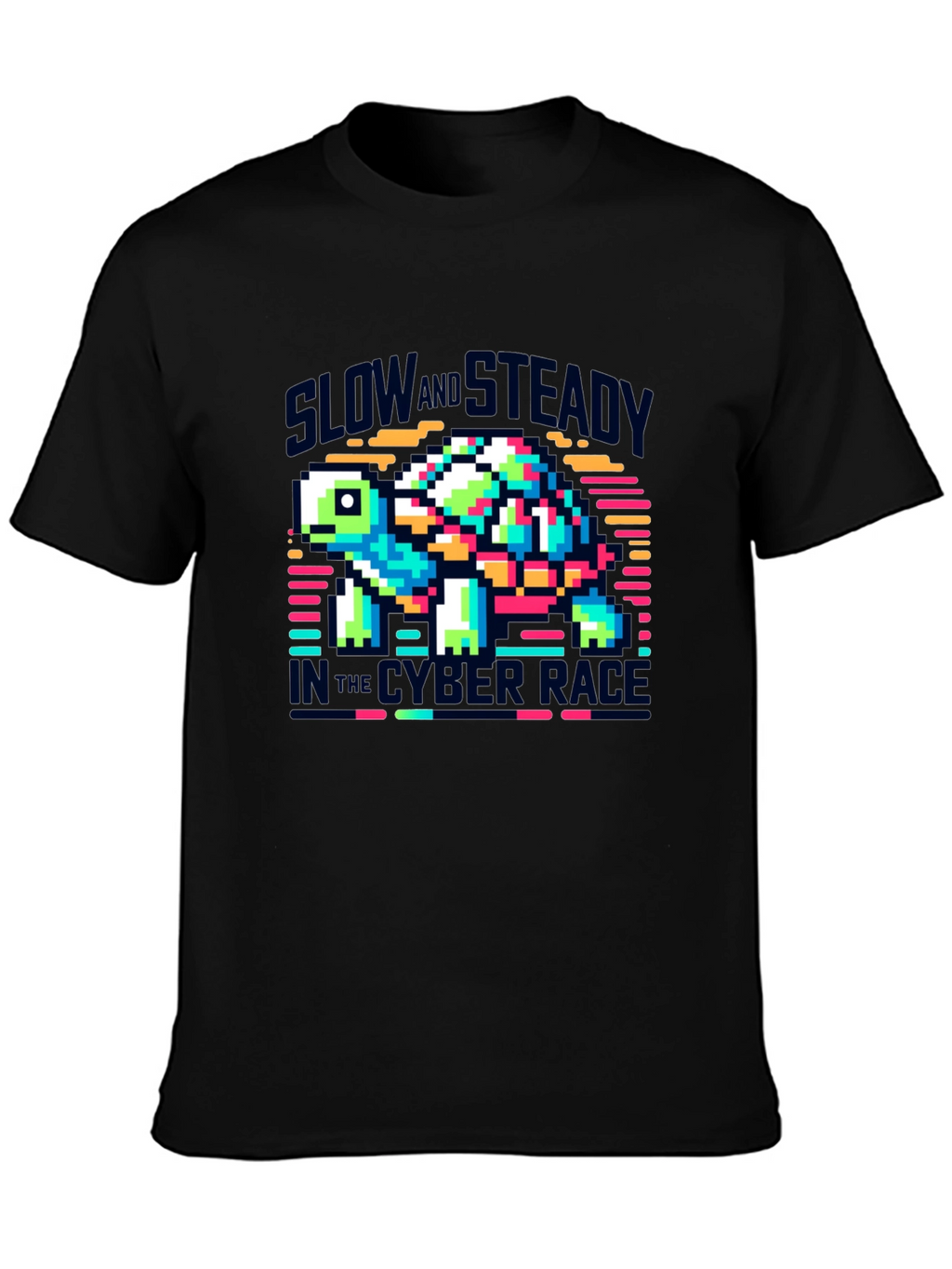 Slow and Steady Cyber Race Turtle T-Shirt