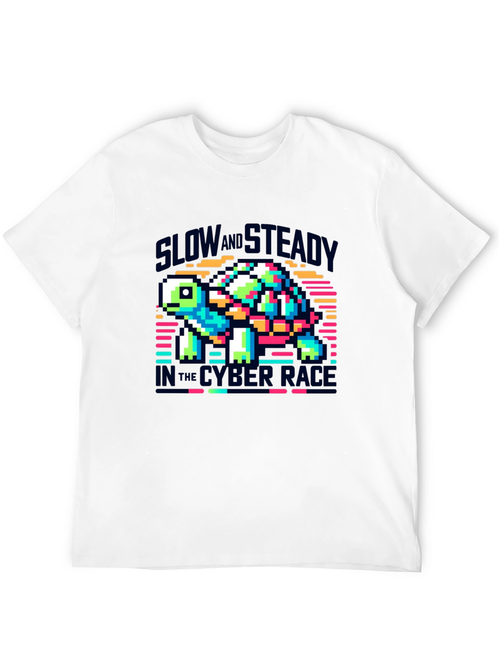 Slow and Steady Cyber Race Turtle T-Shirt