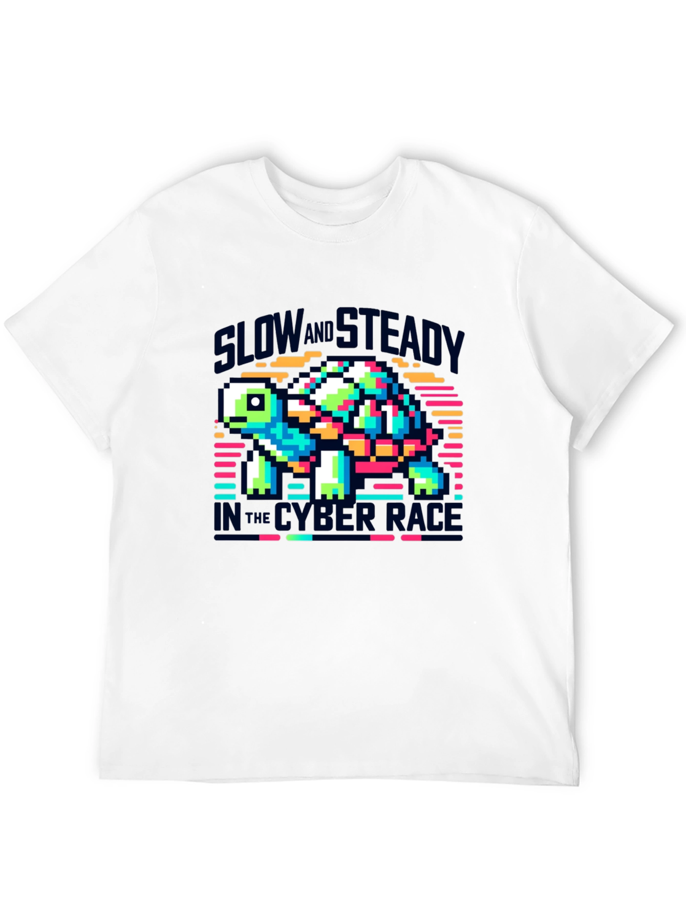 Slow and Steady Cyber Race Turtle T-Shirt