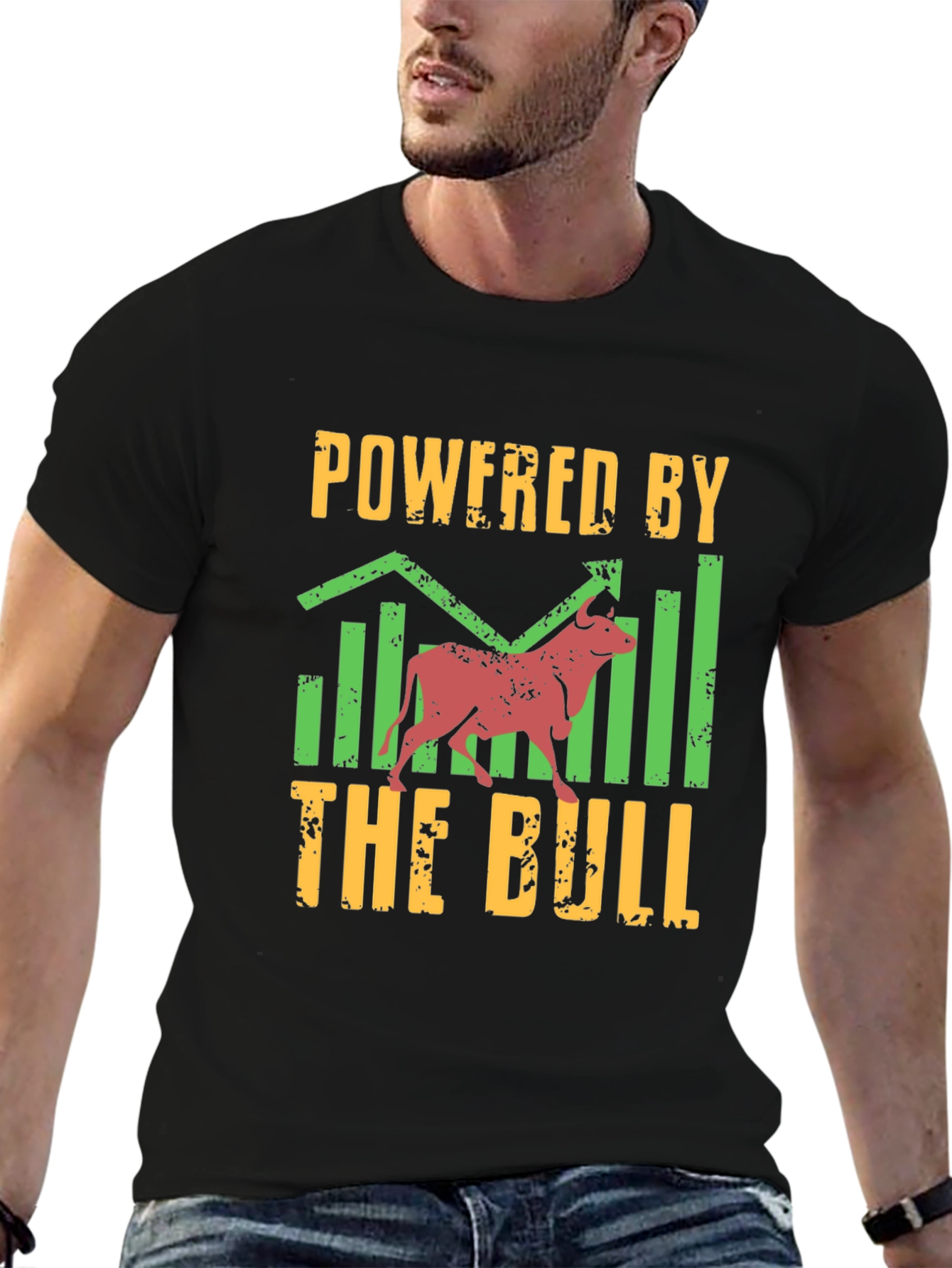 Powered by the Bull Black Graphic T-Shirt