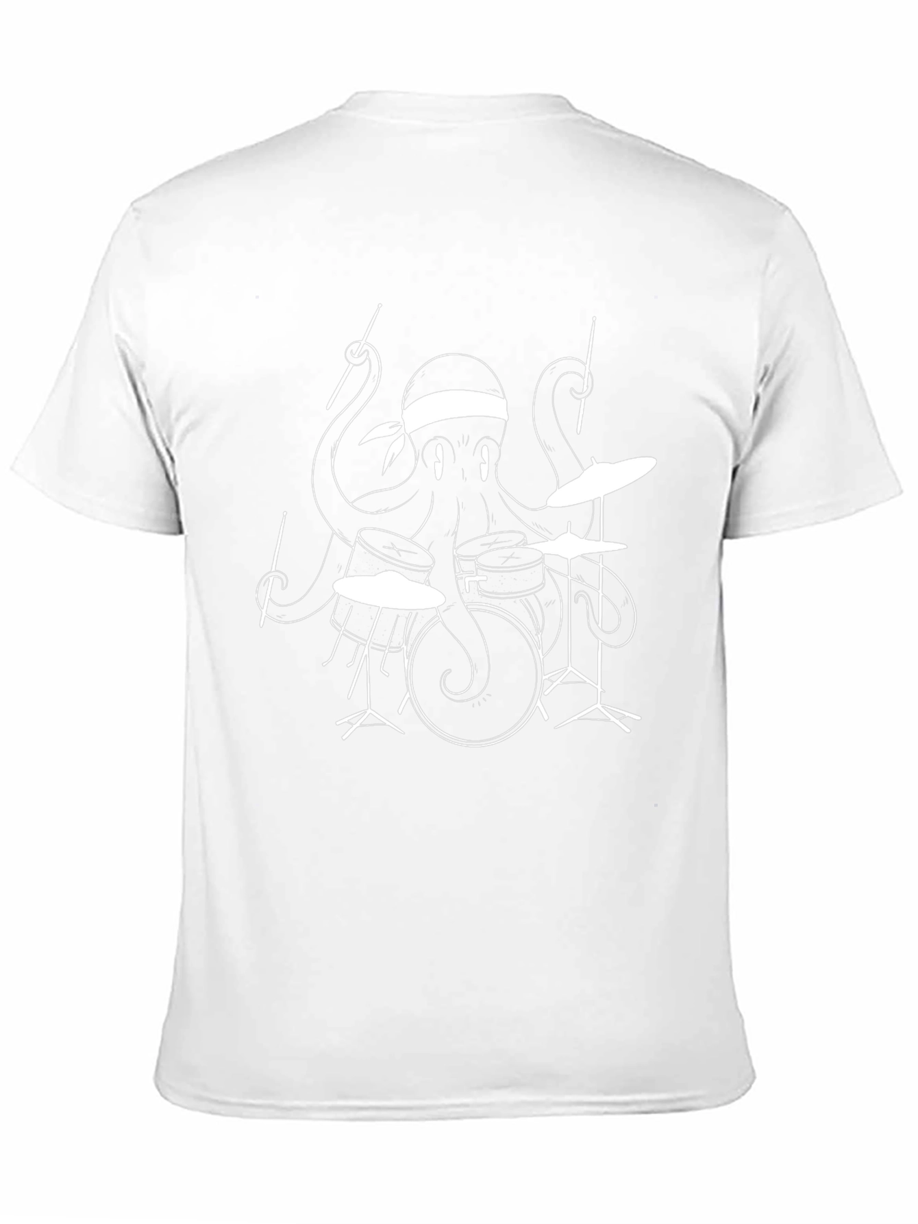 Octopus Drummer Graphic Tee - Black Cotton T-Shirt