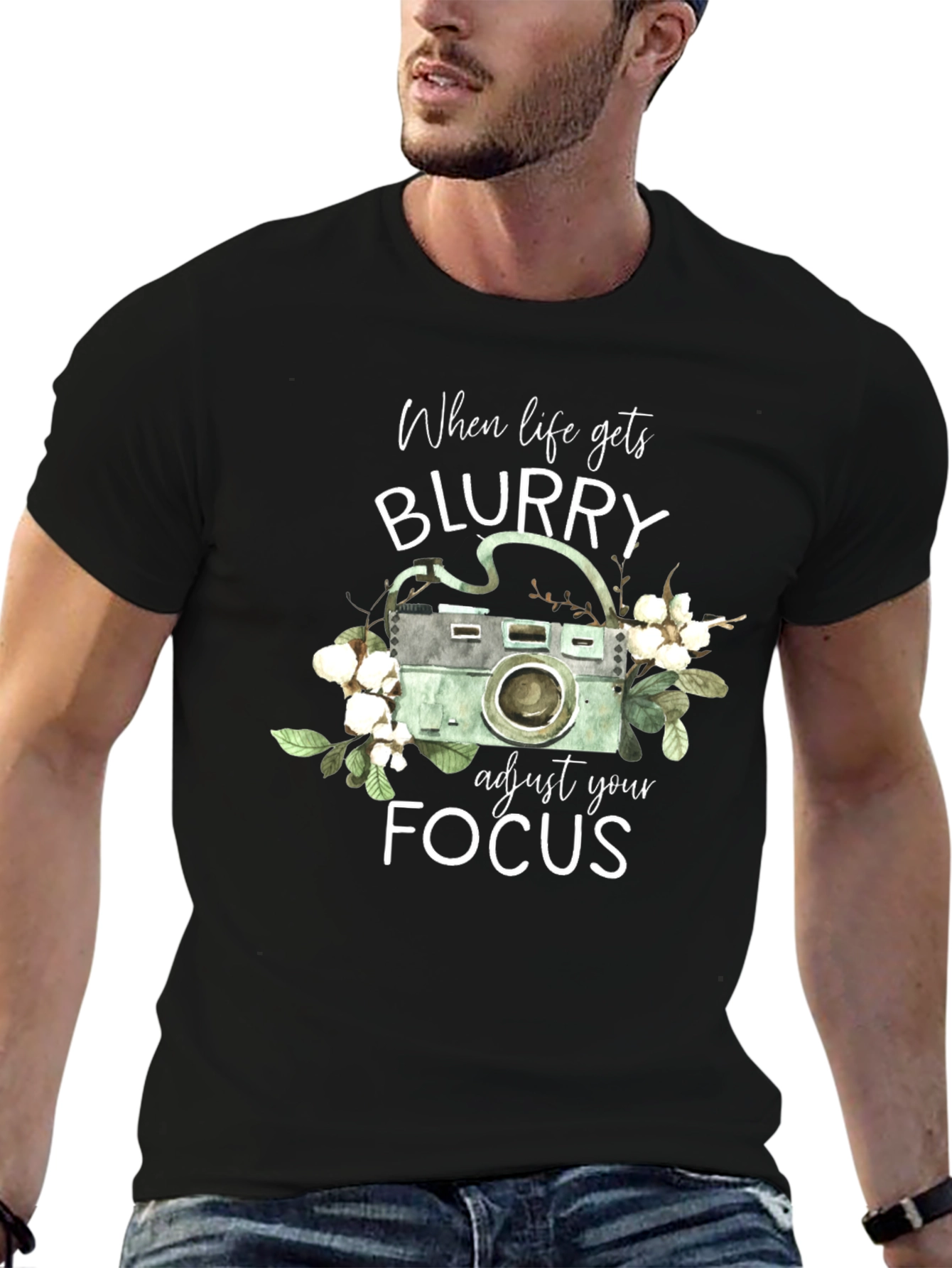 Blurry Focus Camera Graphic T-Shirt