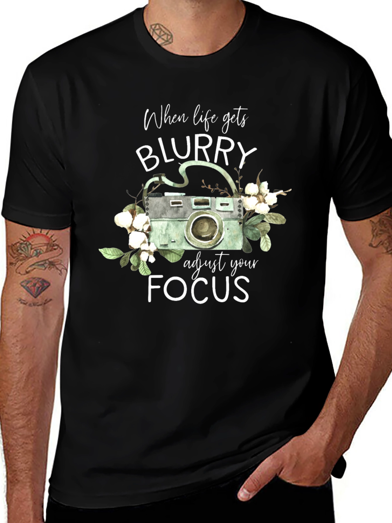 Blurry Focus Camera Graphic T-Shirt
