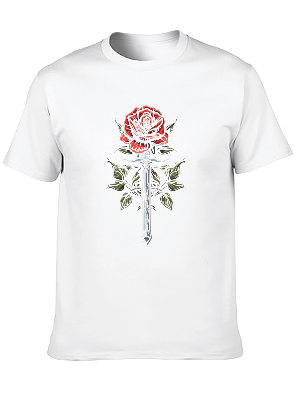 Rose & Sword Graphic T-Shirt - Black