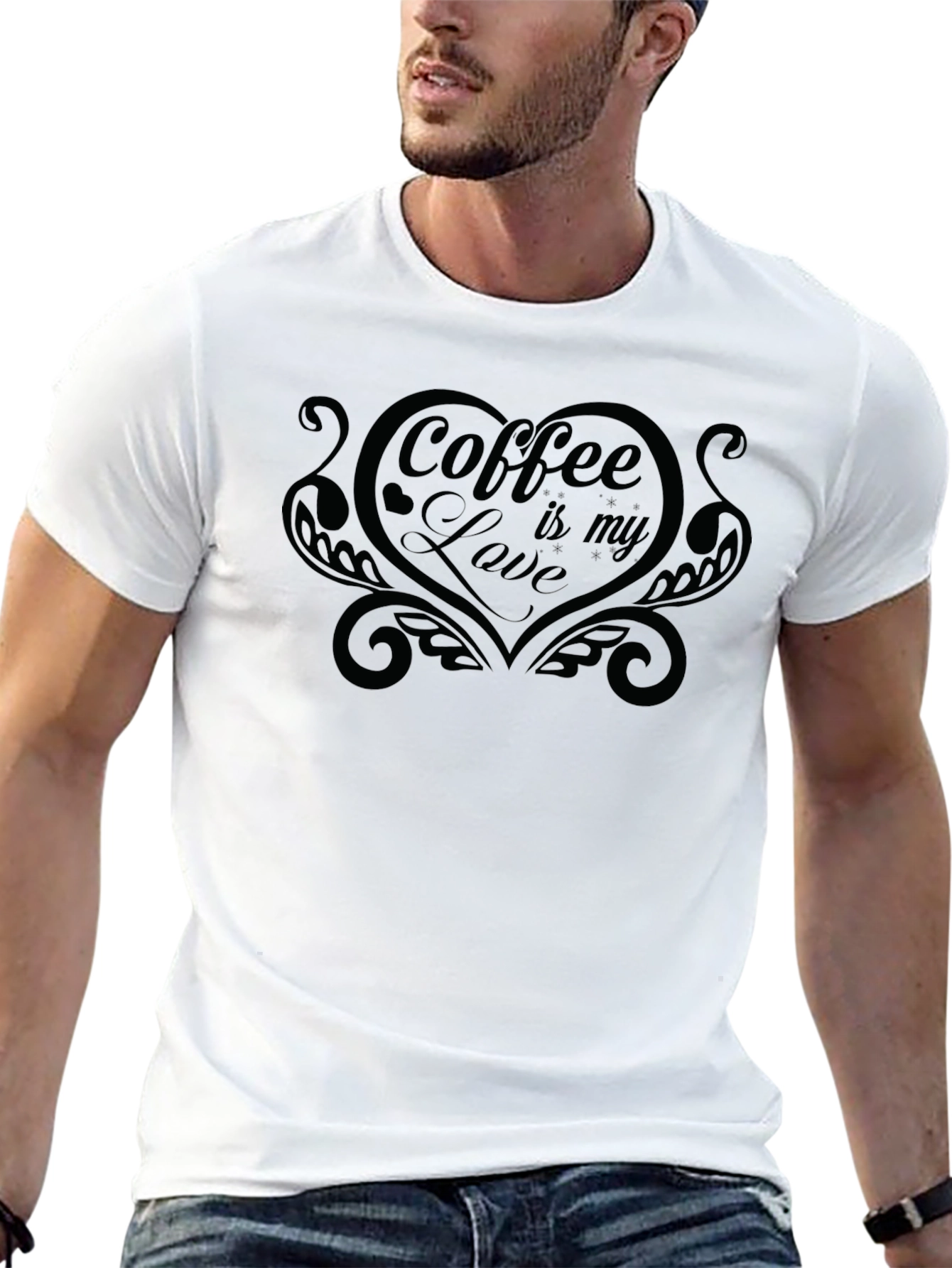 Coffee is My Love Graphic T-Shirt - Black