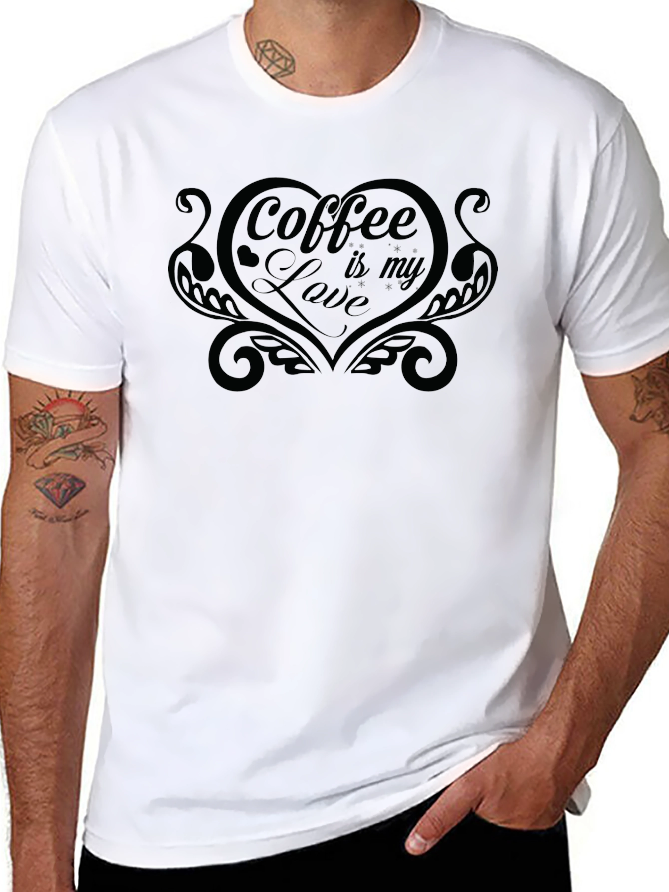 Coffee is My Love Graphic T-Shirt - Black