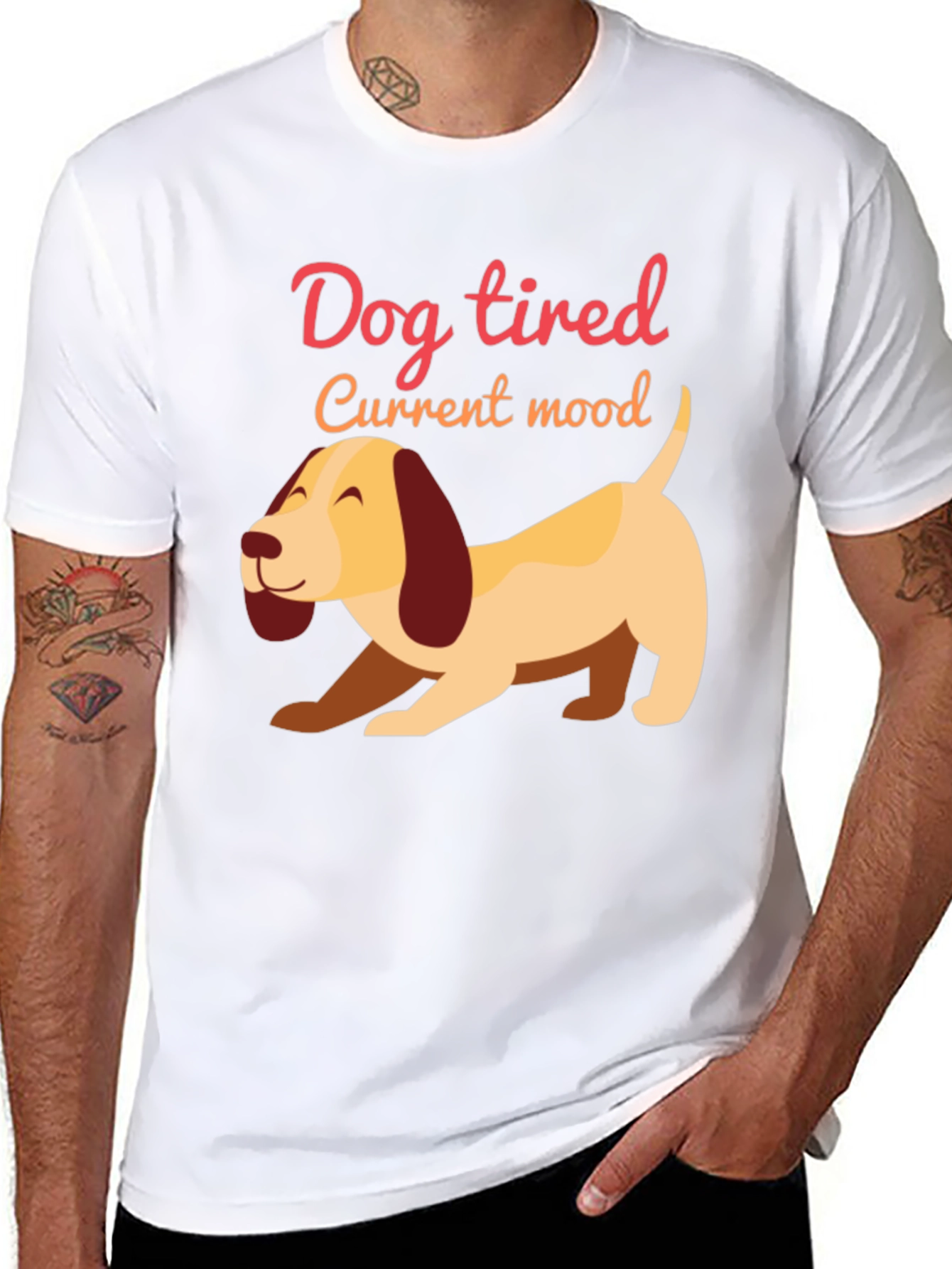 Dog Tired T-Shirt - Funny Current Mood Tee