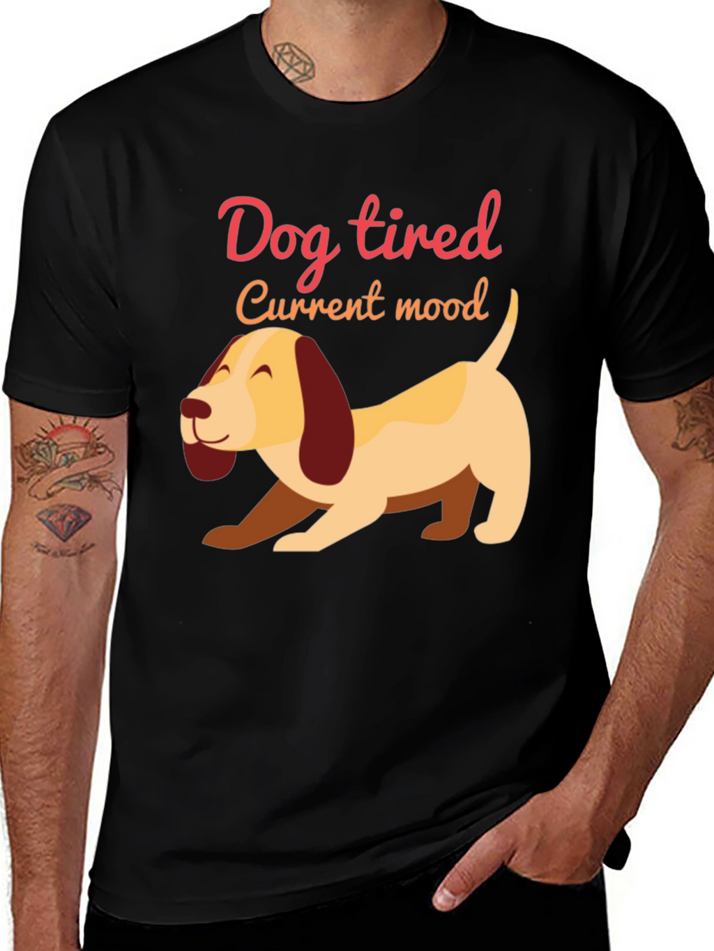 Dog Tired T-Shirt - Funny Current Mood Tee