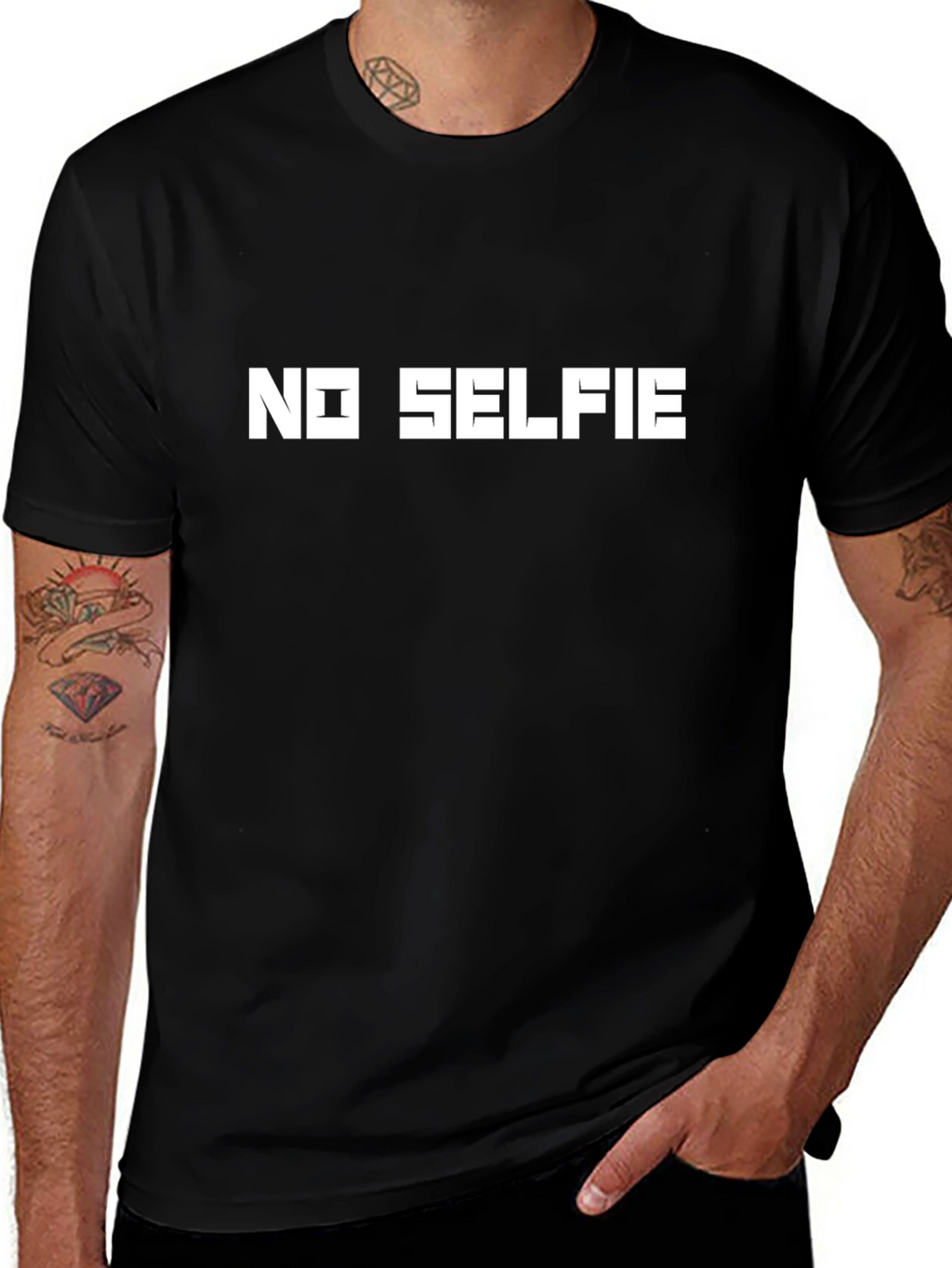 No Selfie Graphic T-Shirt - Bold Statement Tee