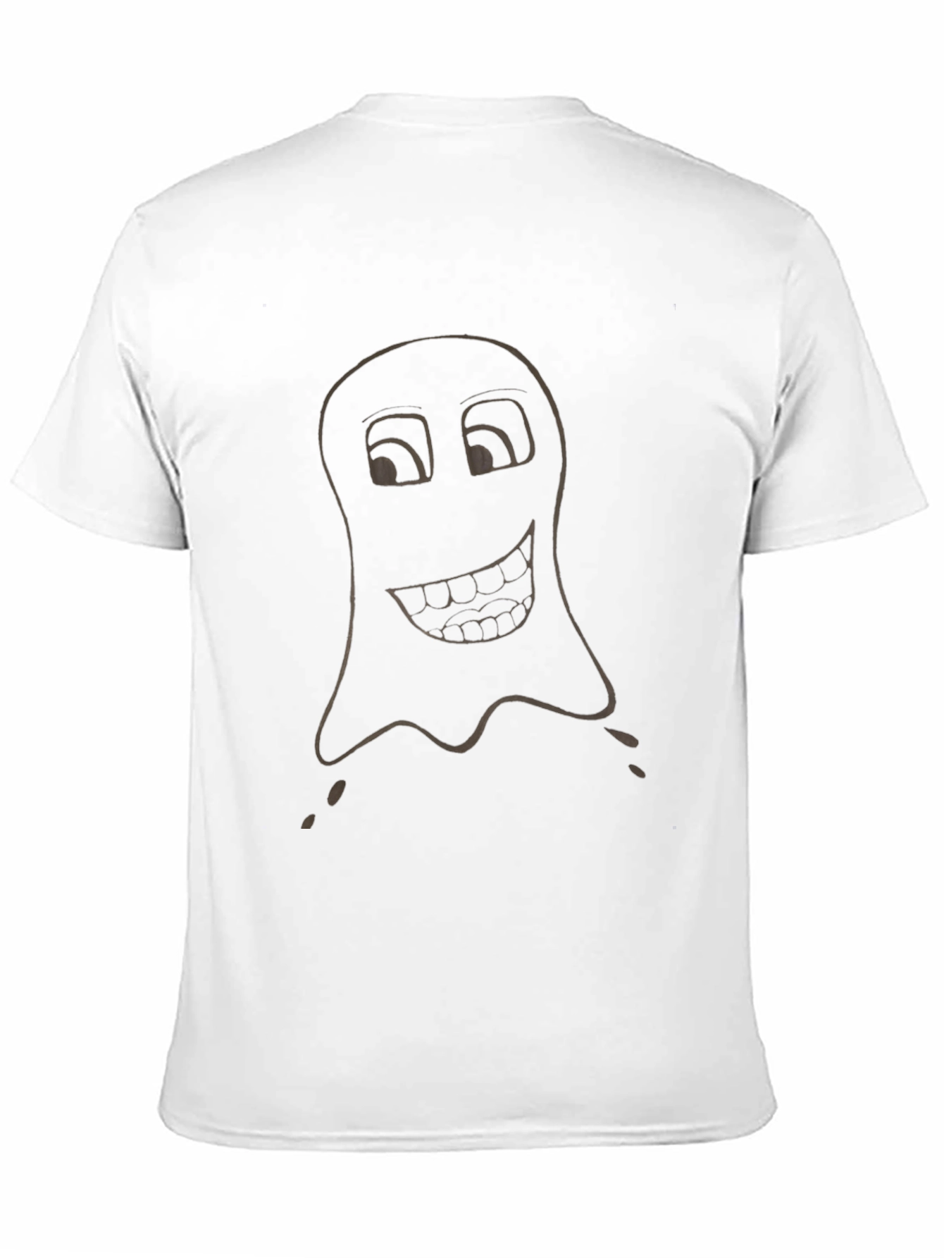 Funny Ghost Graphic Tee - Black Cotton T-Shirt