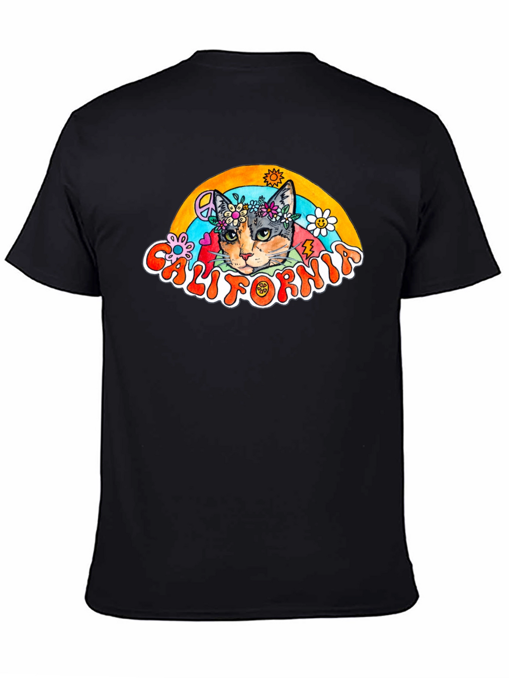 California Cat Peace Sign T-Shirt